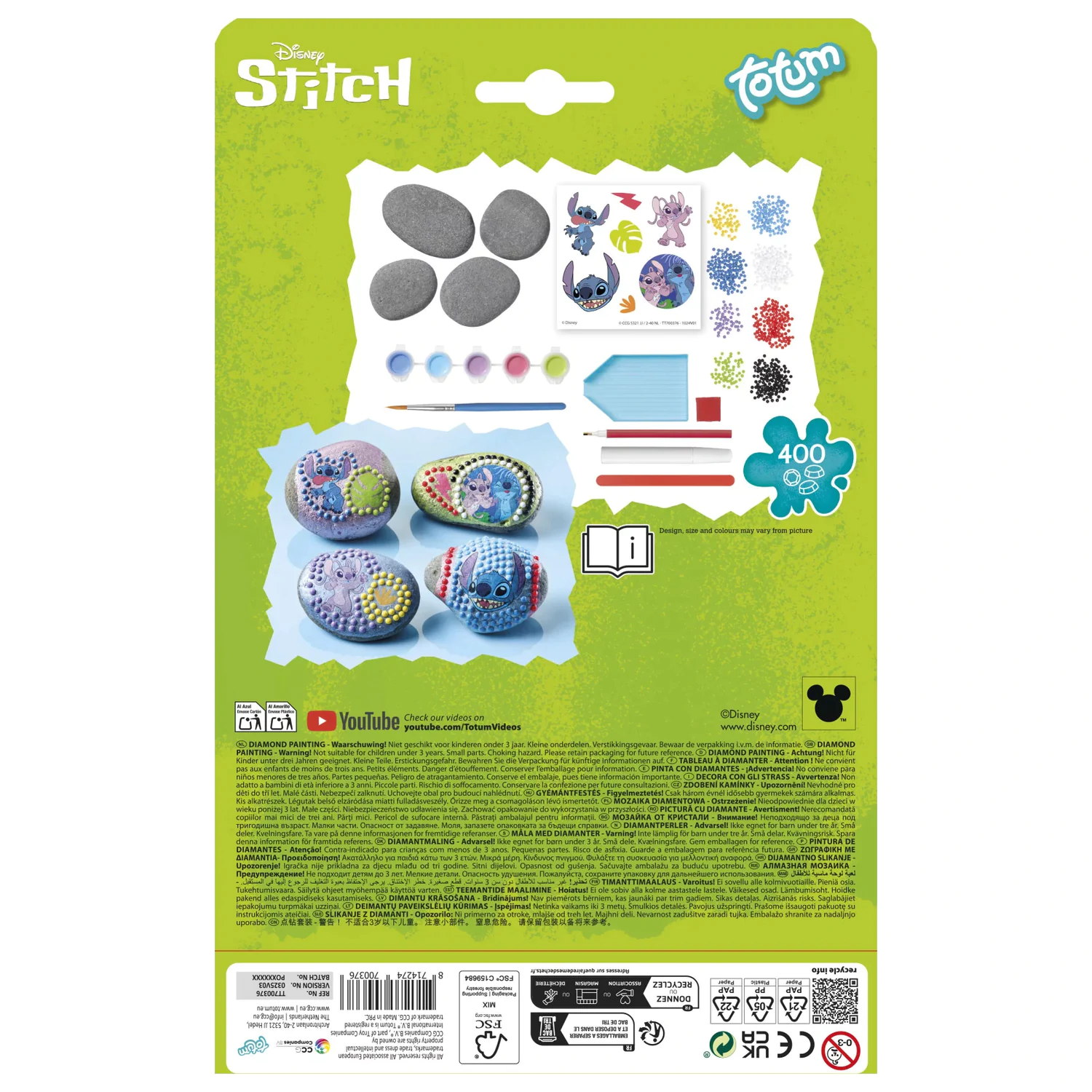 Stitch Angel Kieselstein Deko-Kit mit Aufkleber Produktfoto