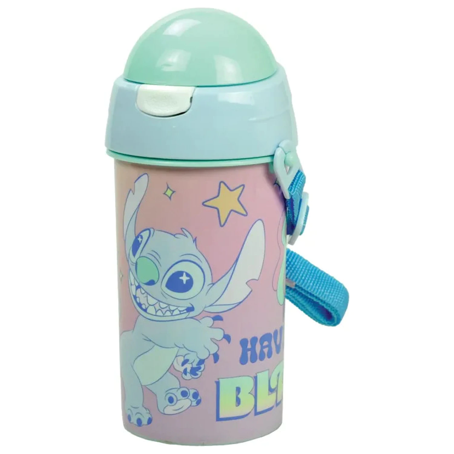 Stitch Blast Plastik Trinkhalm Wasserflasche mit Haken 500 ml Produktfoto