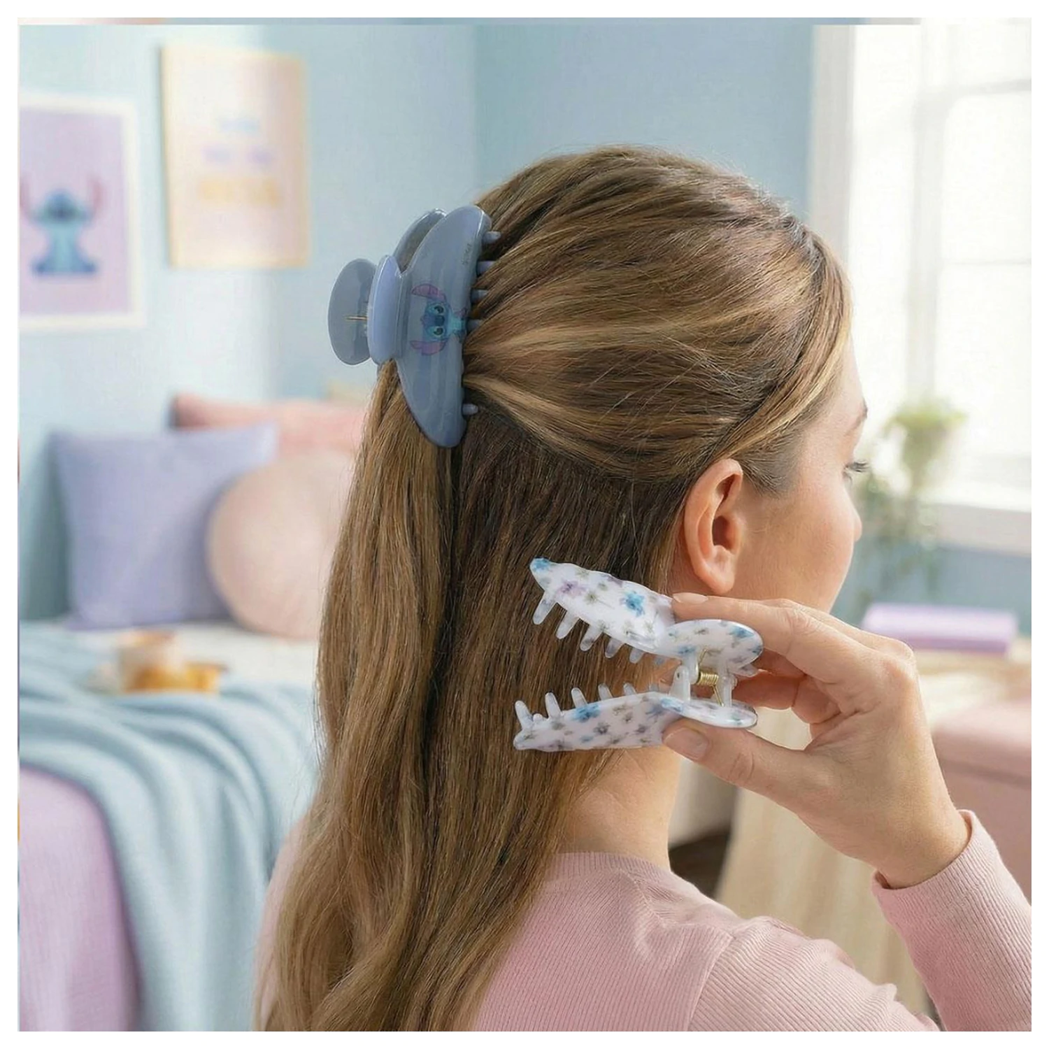 Lilo & Stitch Blue Haarspangen-Set aus 2 Produktfoto