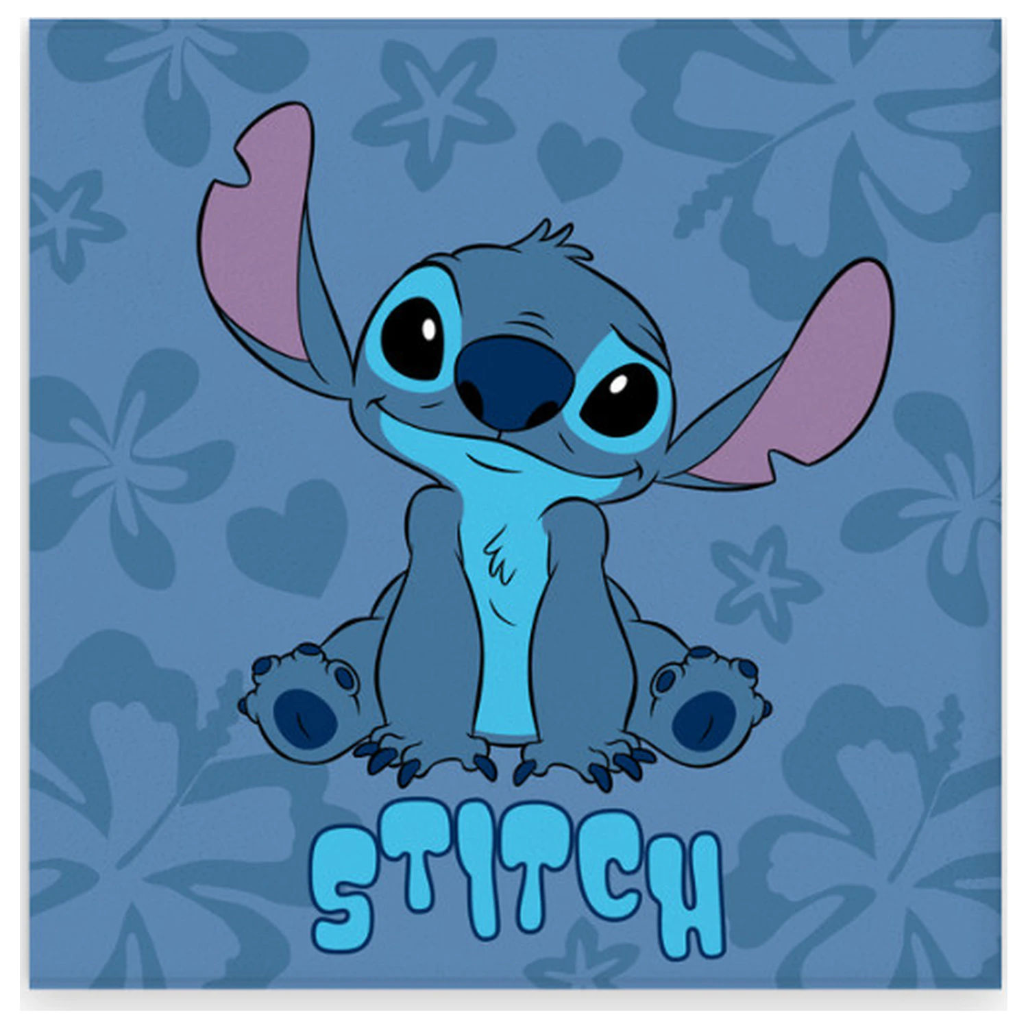 Stitch Blue Hibiscus Handtuch, Gesichtstuch, Tuch 30x30cm Produktfoto