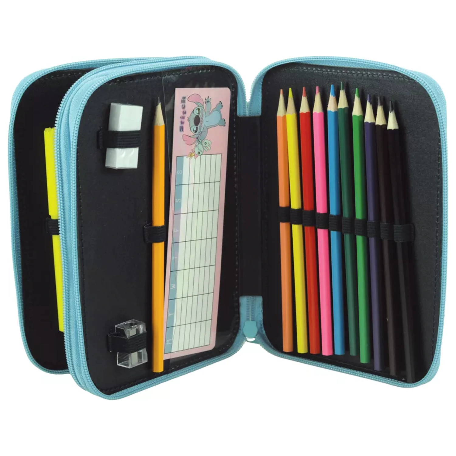 Stitch Brush It Out gefülltes 2-stöckiges Federmäppchen Produktfoto