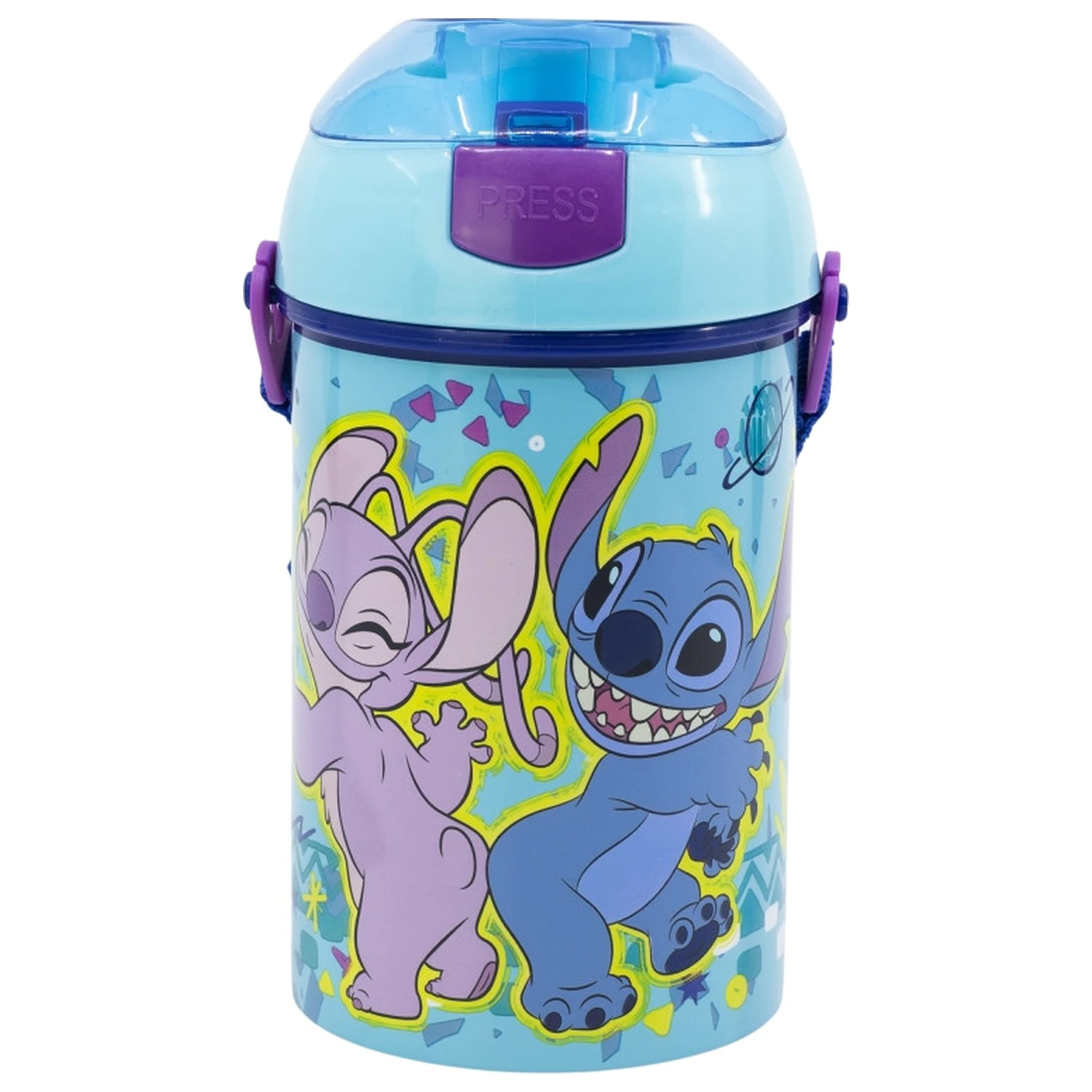 Stitch Dance Plastik Strohhalm Wasserflasche mit Aufhänger 450 ml Produktfoto
