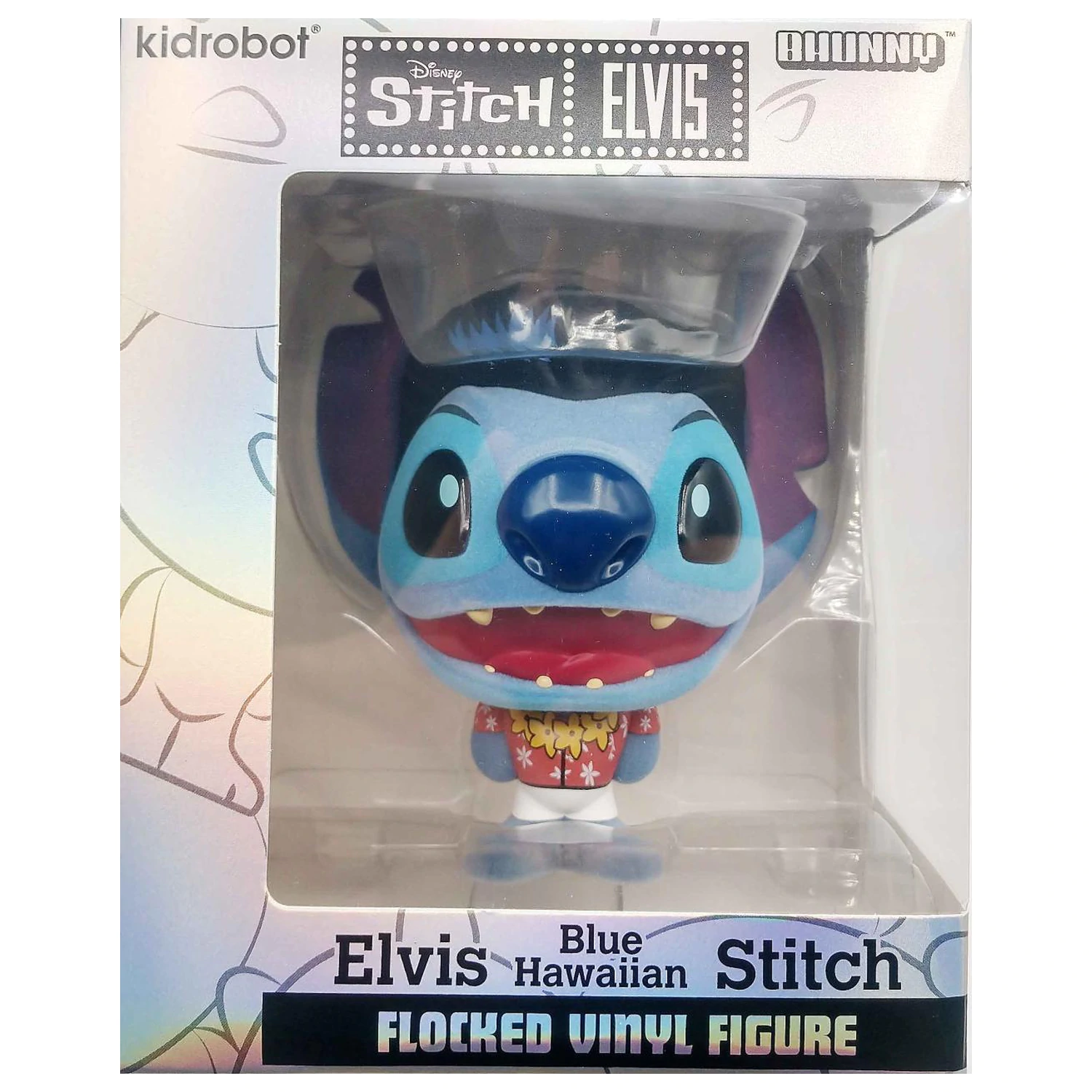Stitch Elvis Blue Hawaiian Bhunny Beflockte Vinyl-Figur Produktfoto