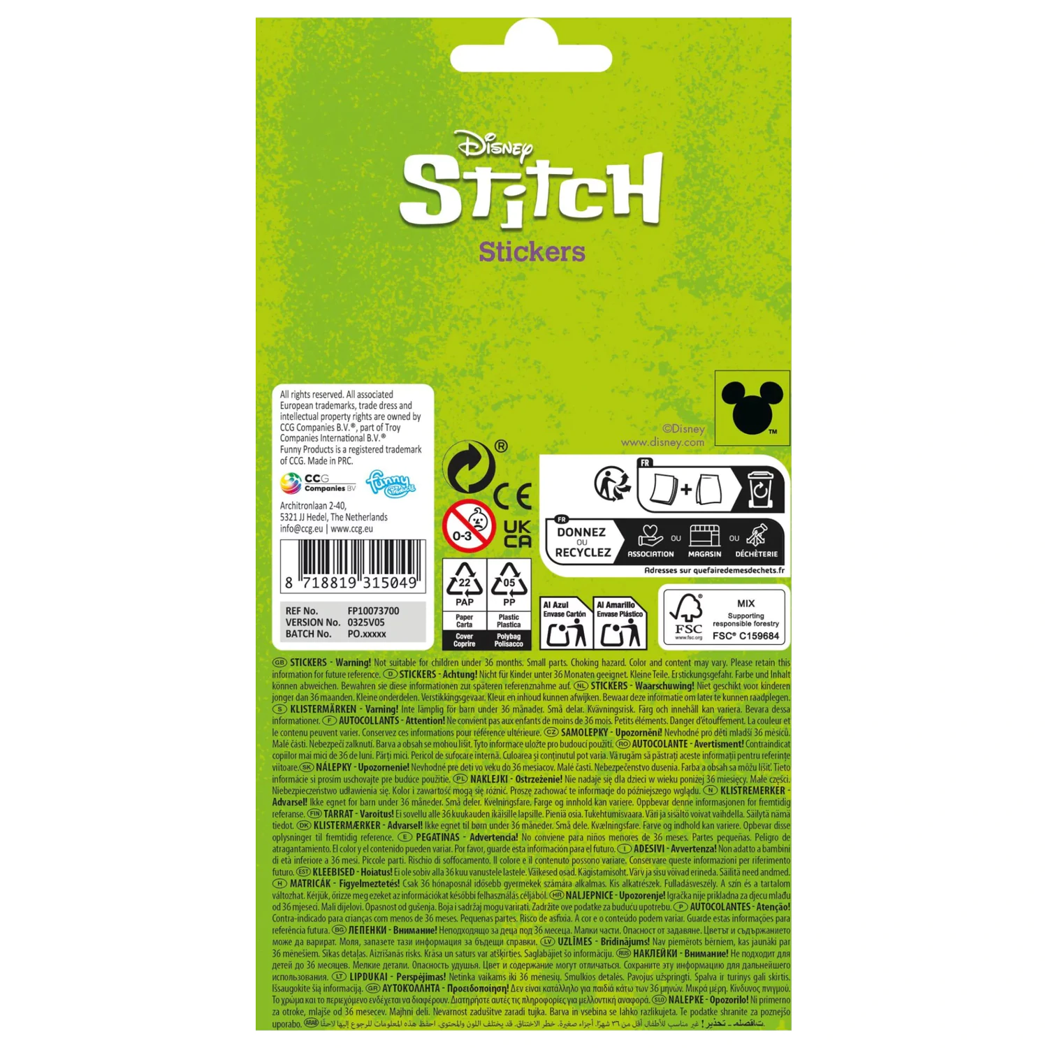Stitch Extrovert Glitter Aufkleber Set Produktfoto