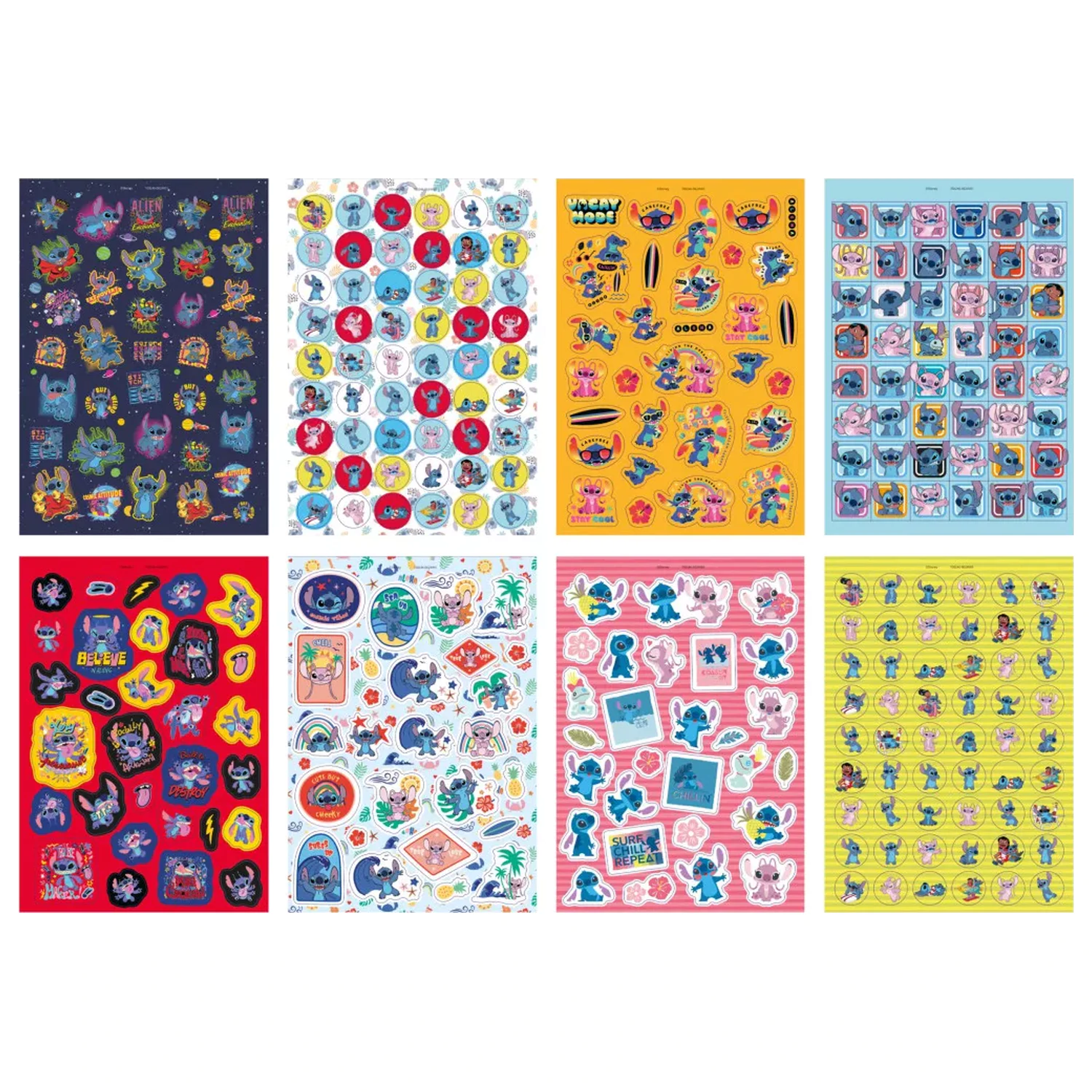 Stitch Extrovert Aufkleber Packung 8 Blätter Produktfoto