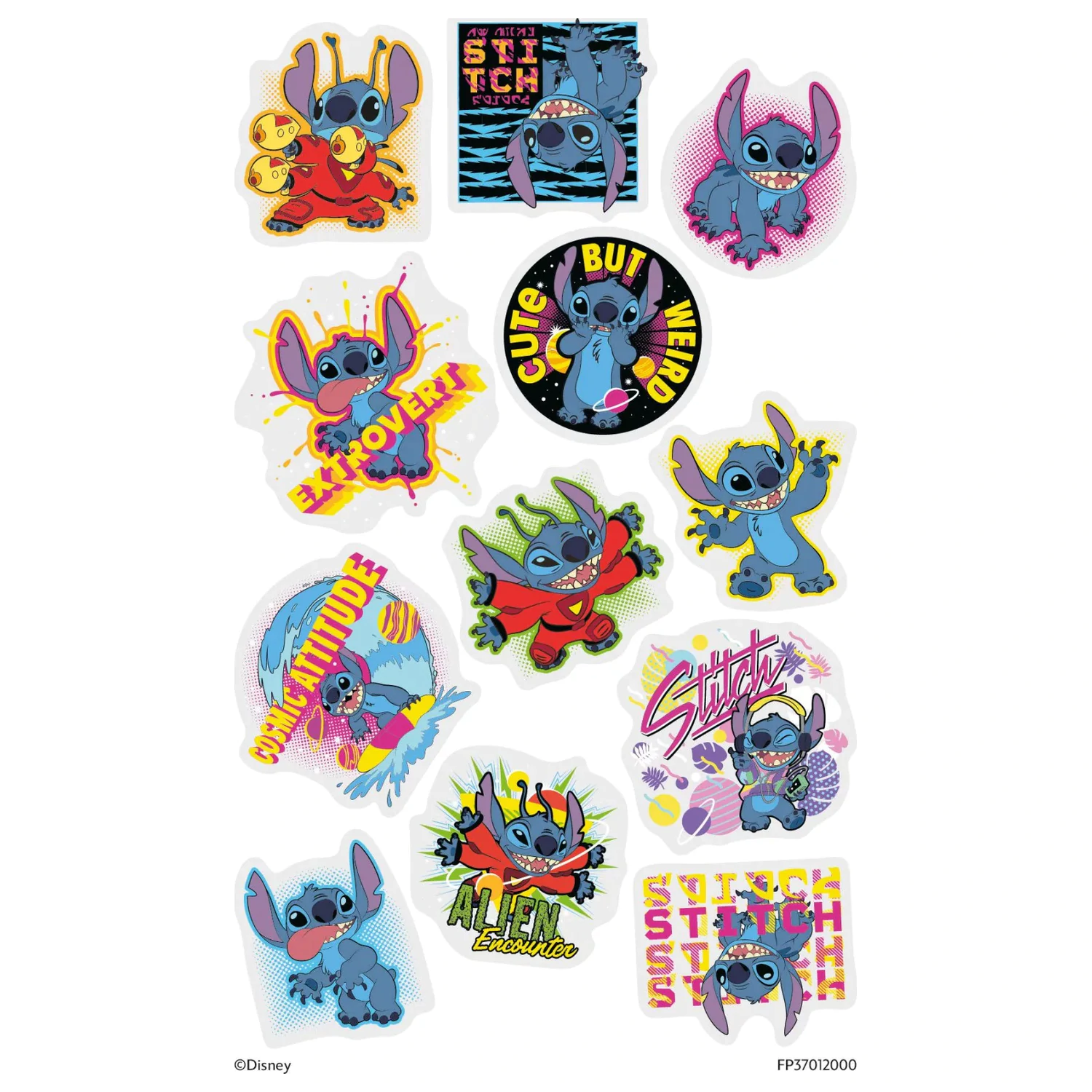 Stitch Extrovert Temporary Tattoo 12er-Pack Produktfoto