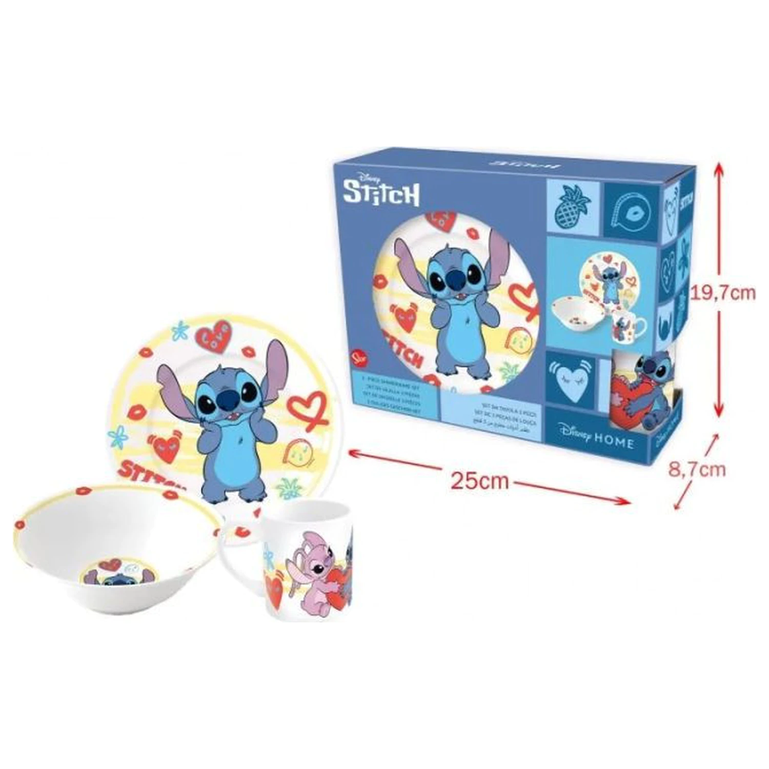 Stitch Heart Porzellan Geschirrset Produktfoto