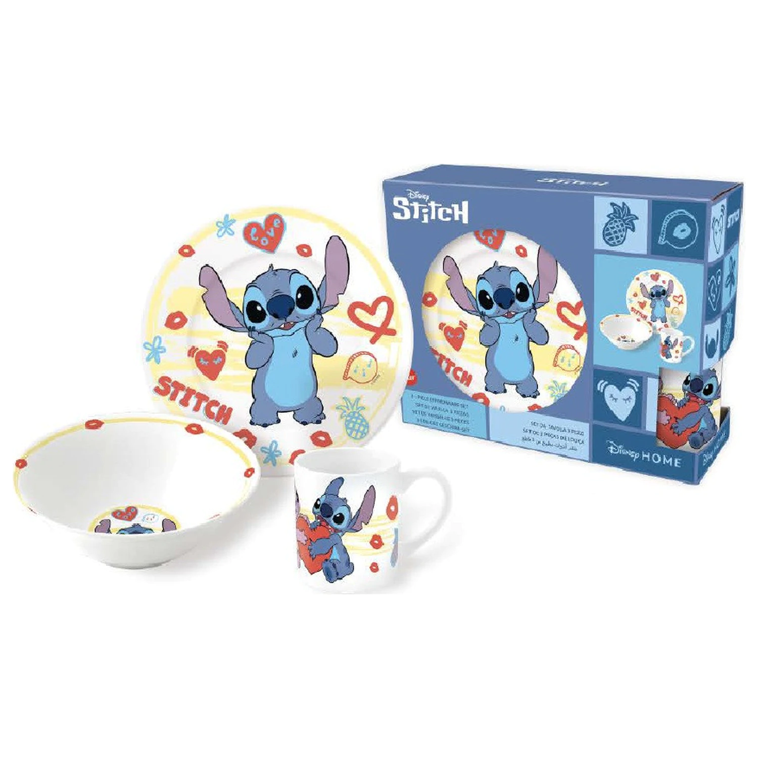 Stitch Heart Porzellan Geschirrset Produktfoto