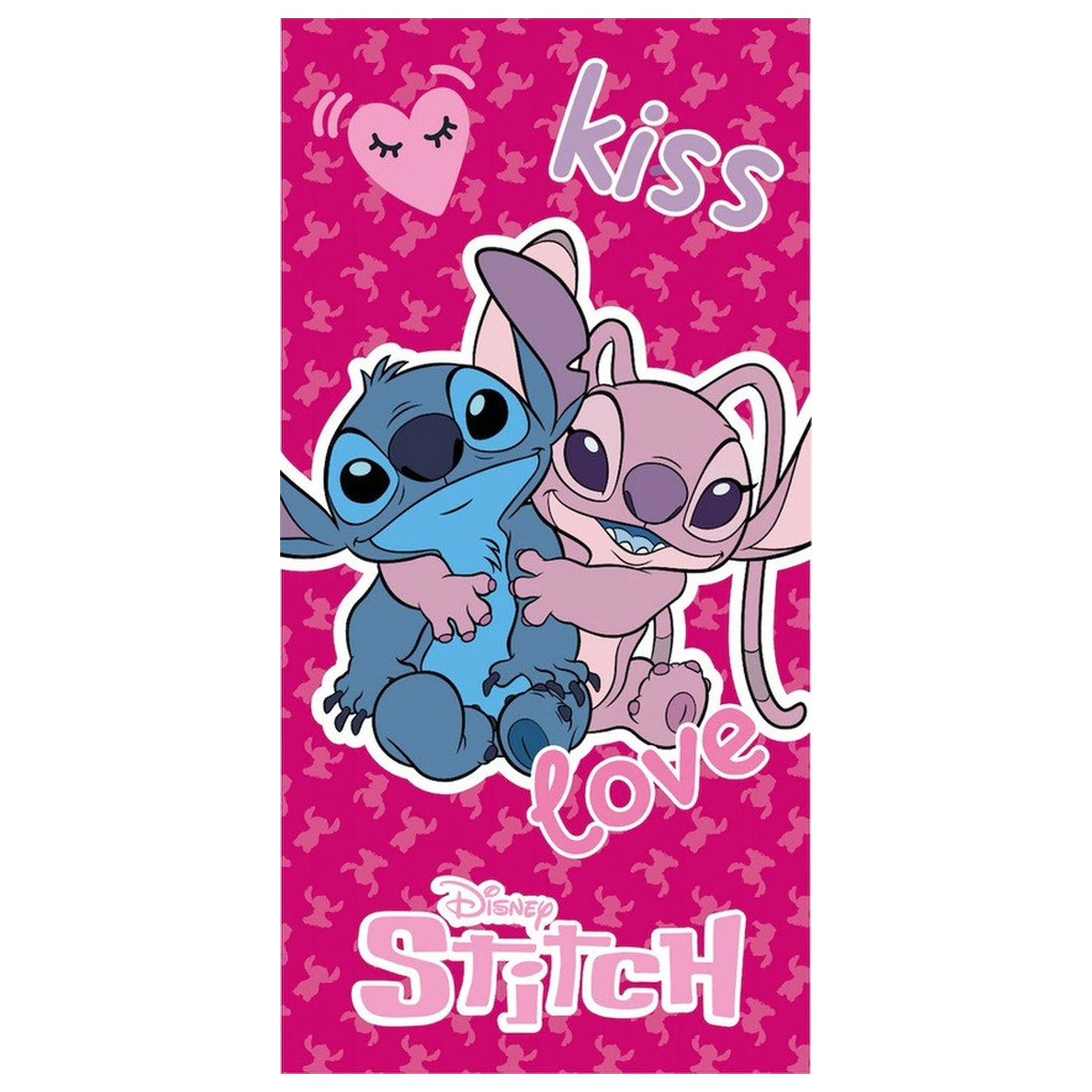 Lilo & Stitch Kiss, Love Handtuch 70x140 cm Produktfoto