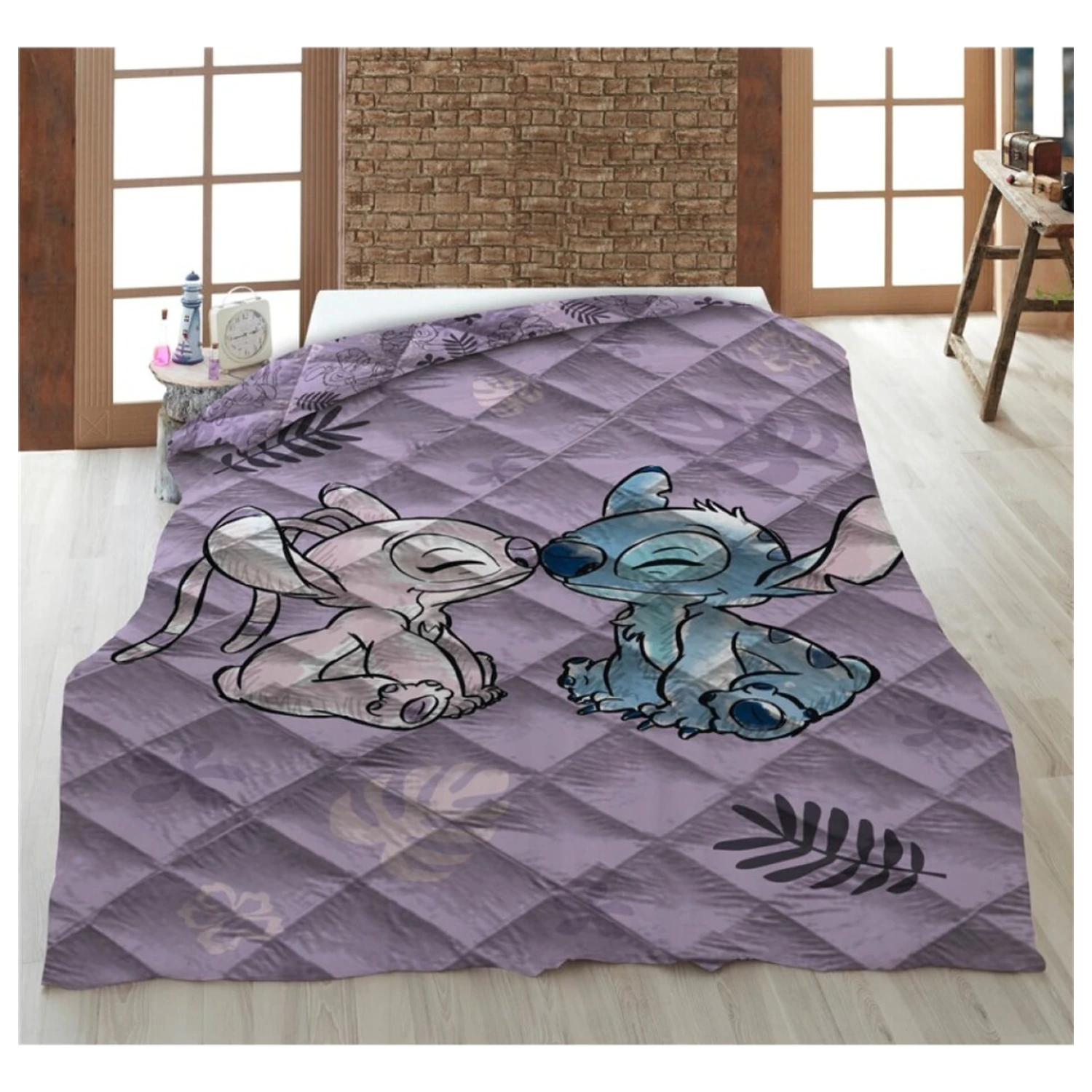Stitch Lilo and Stitch Love Story Steppbezug, Bettdecke 140x200cm Produktfoto