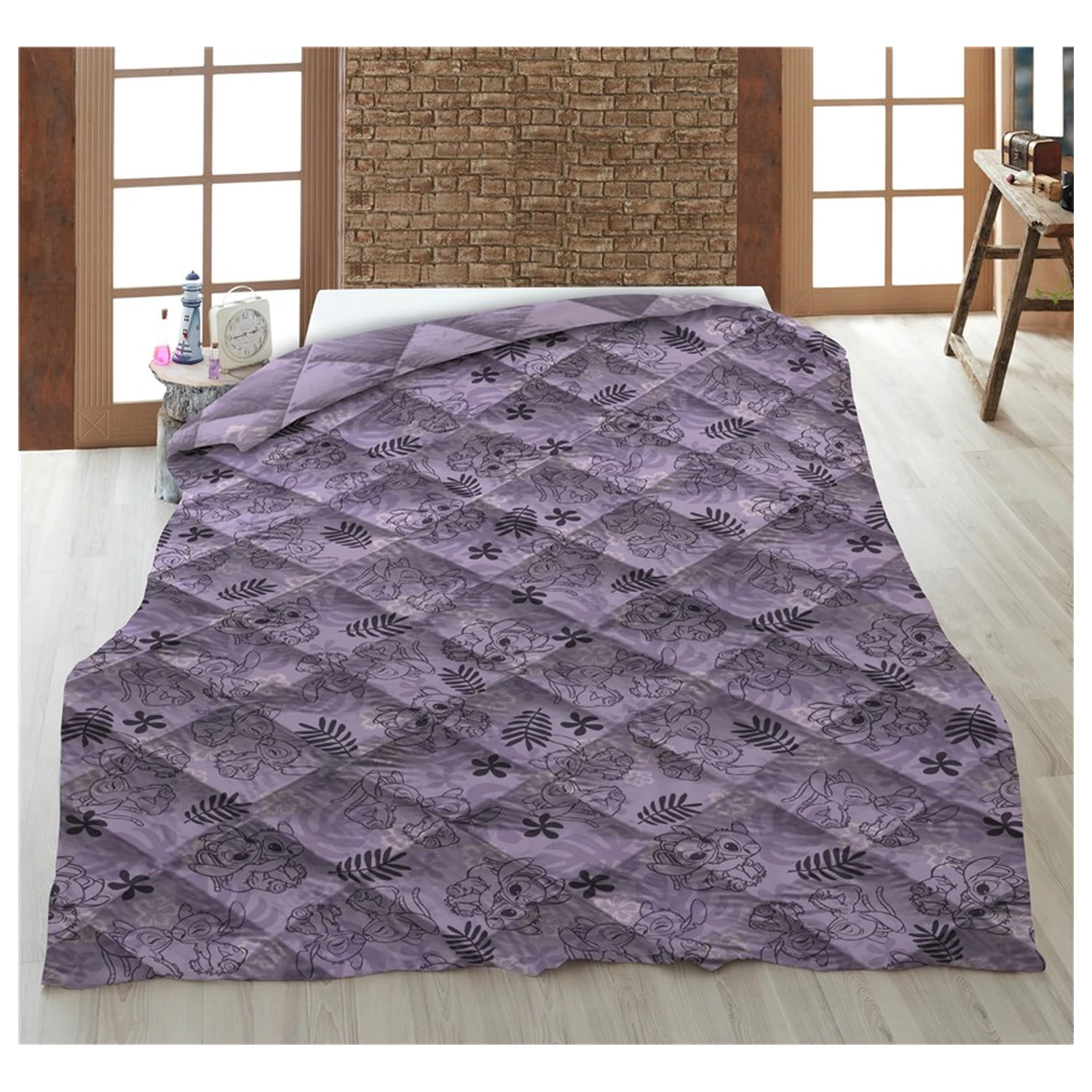 Stitch Lilo and Stitch Love Story Steppbezug, Bettdecke 140x200cm Produktfoto