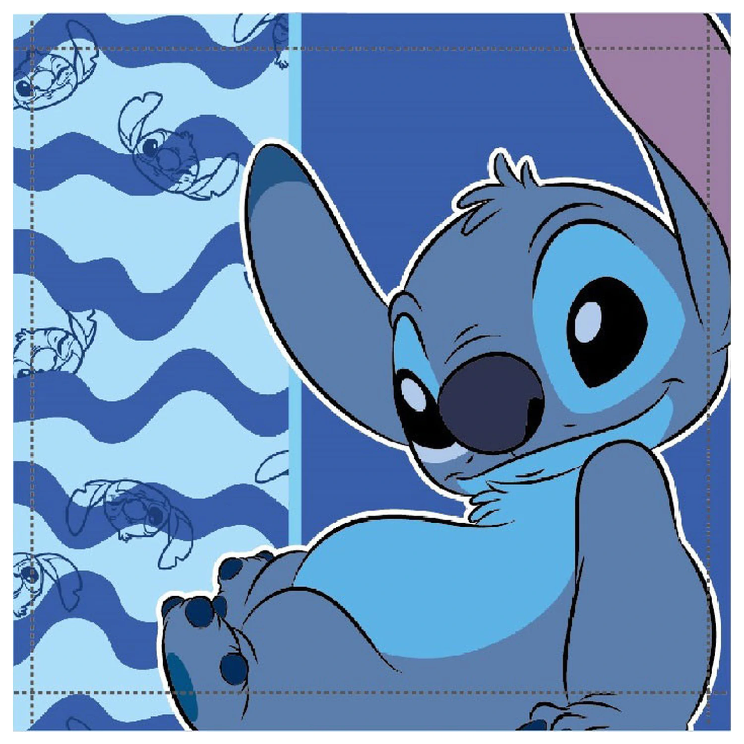 Stitch Ocean Waves Handtuch, Gesichtstuch, Handtuch 30x30cm Produktfoto
