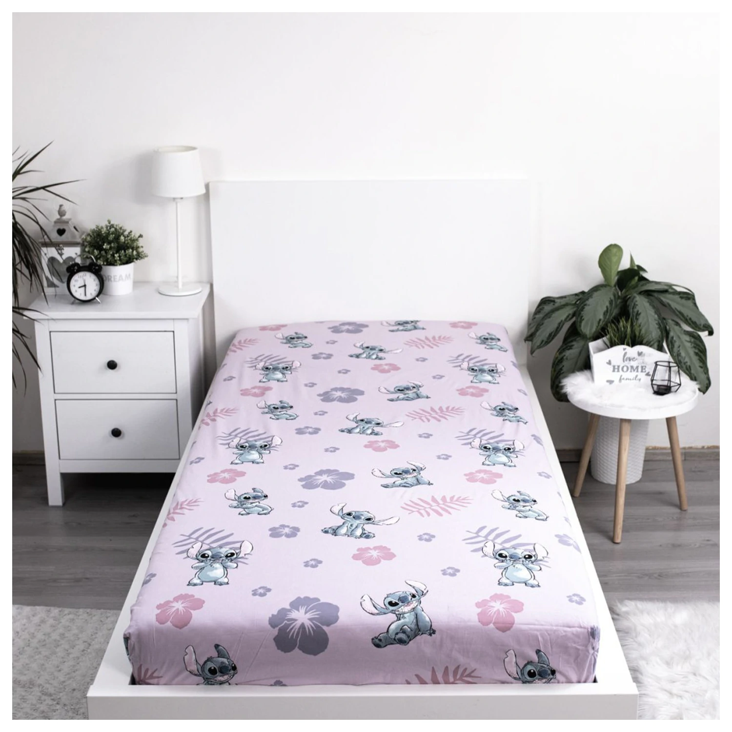 Stitch Pink Spannbetttuch 90x200 cm Produktfoto