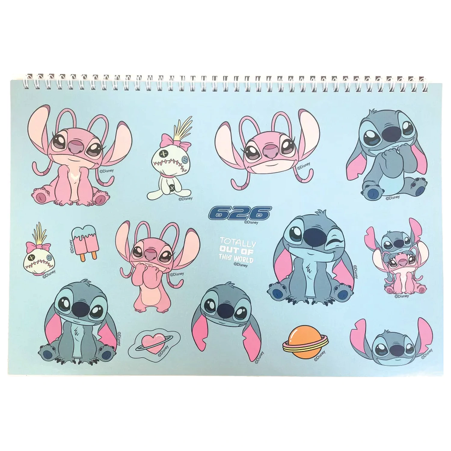 Stitch Universe A4 Spiral-Skizzenbuch 40 Blatt mit Stickern Produktfoto