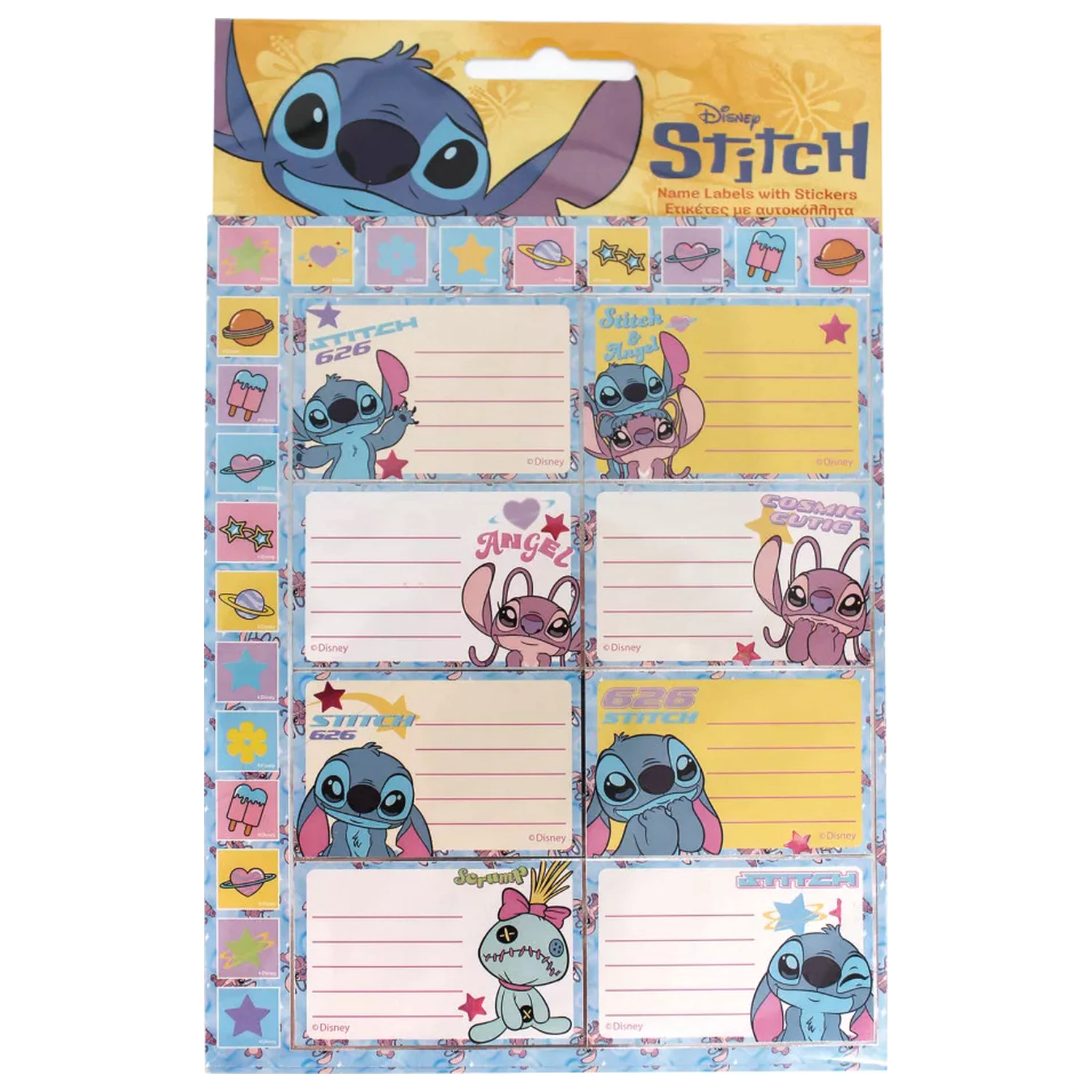 Stitch Universe Notizbuch Etikett Aufkleber, 16 Stück Produktfoto