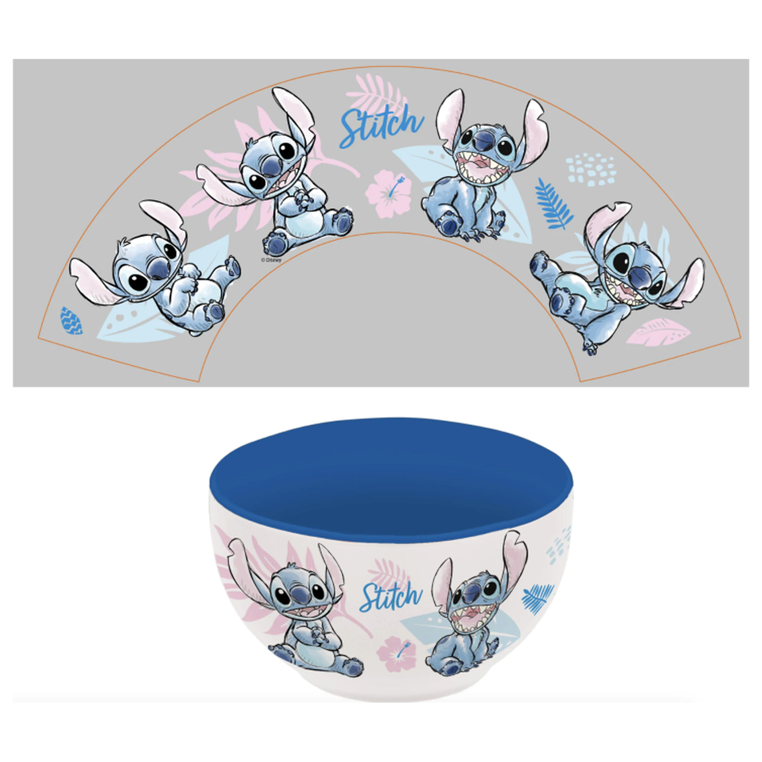 Stitch Watercolor Blue Keramikschale Produktfoto