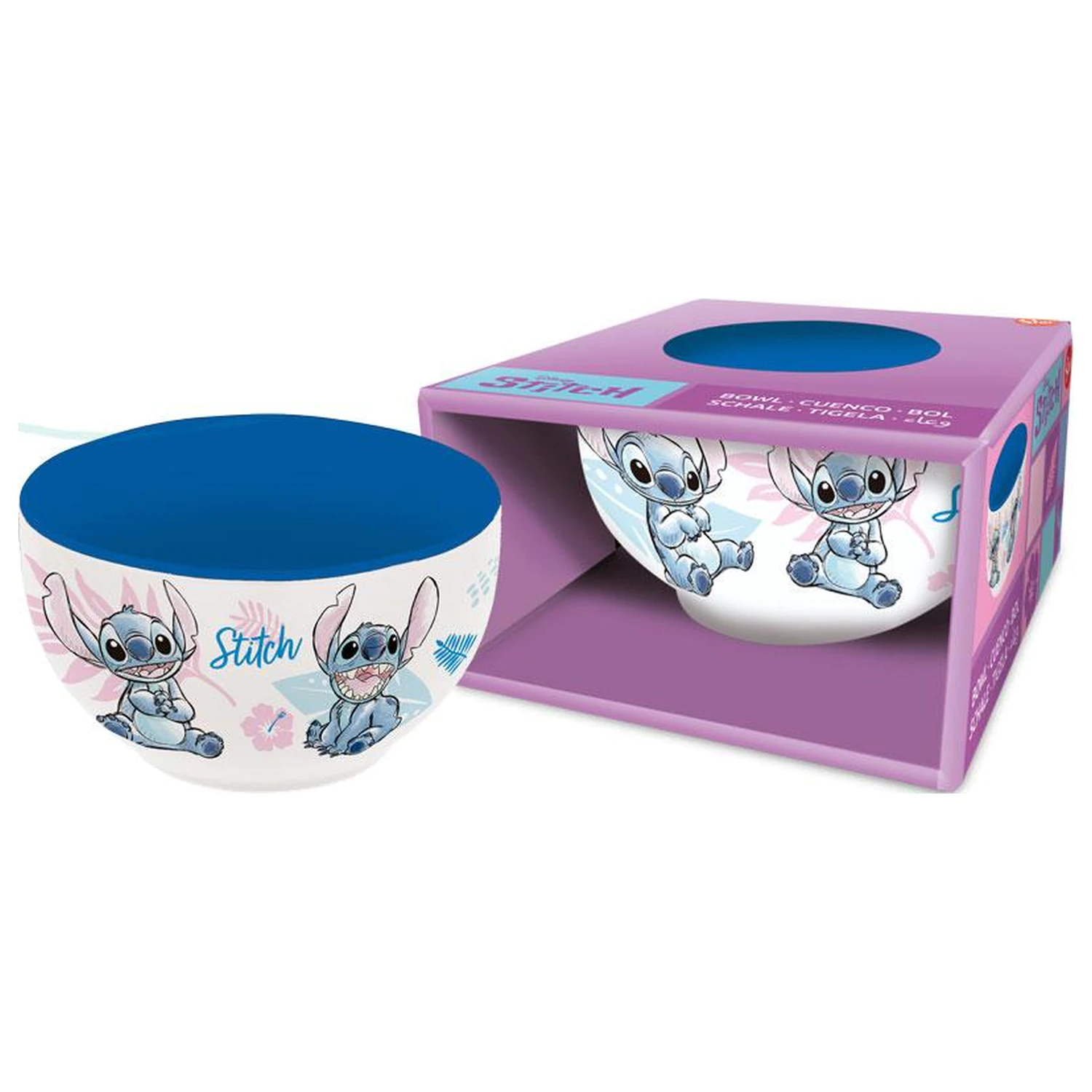 Stitch Watercolor Blue Keramikschale Produktfoto