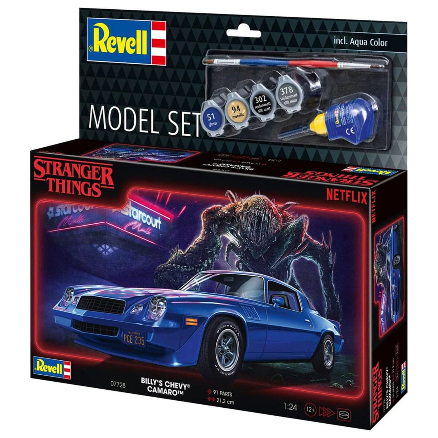 Stranger Things Model Kit Set 1/25 Chevy Camaro Z/28 (Aqua Color) 19 cm Produktfoto