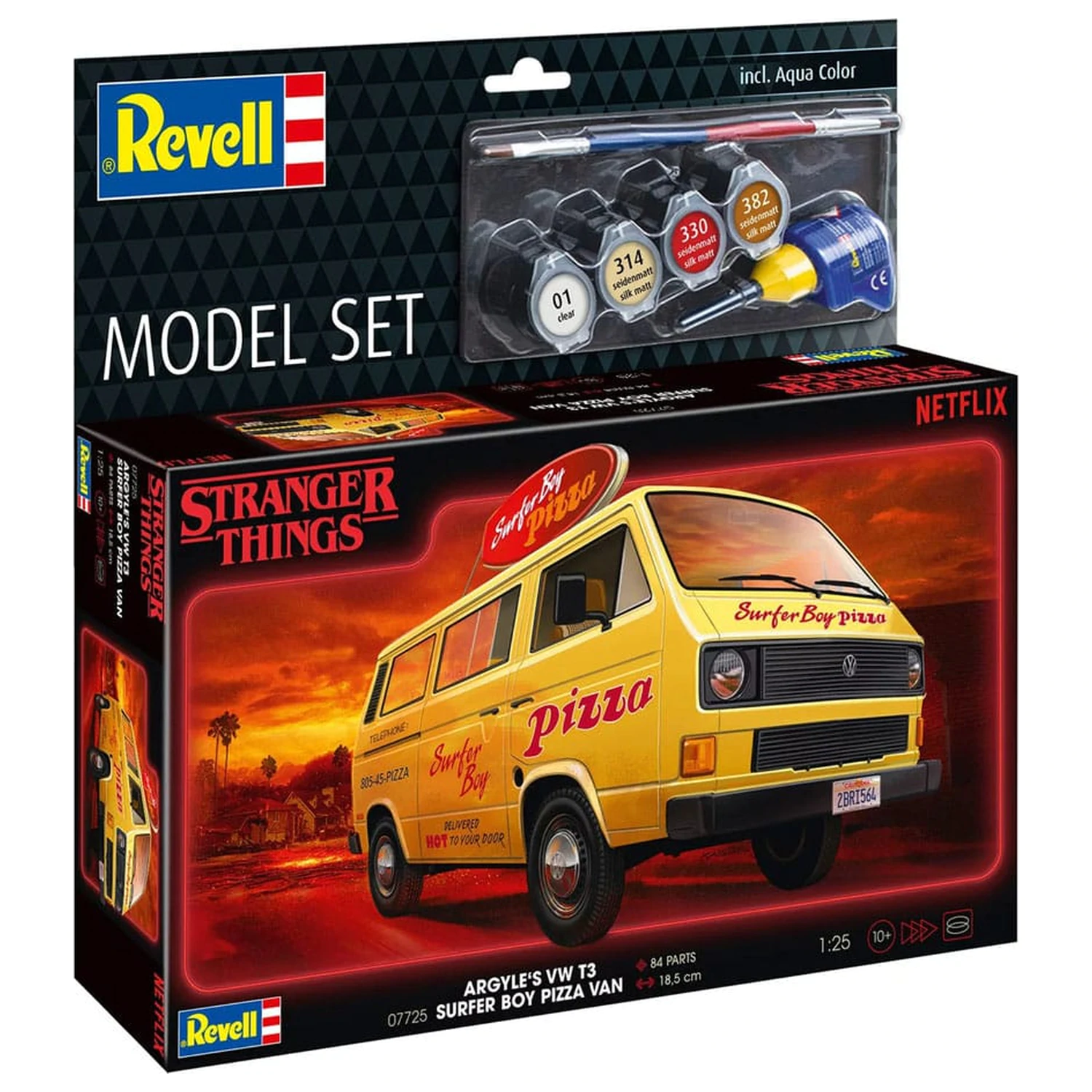 Stranger Things Modellbausatz Set 1/25 VW T3 Bus Surfer Boy (Aqua Color) 19 cm Produktfoto