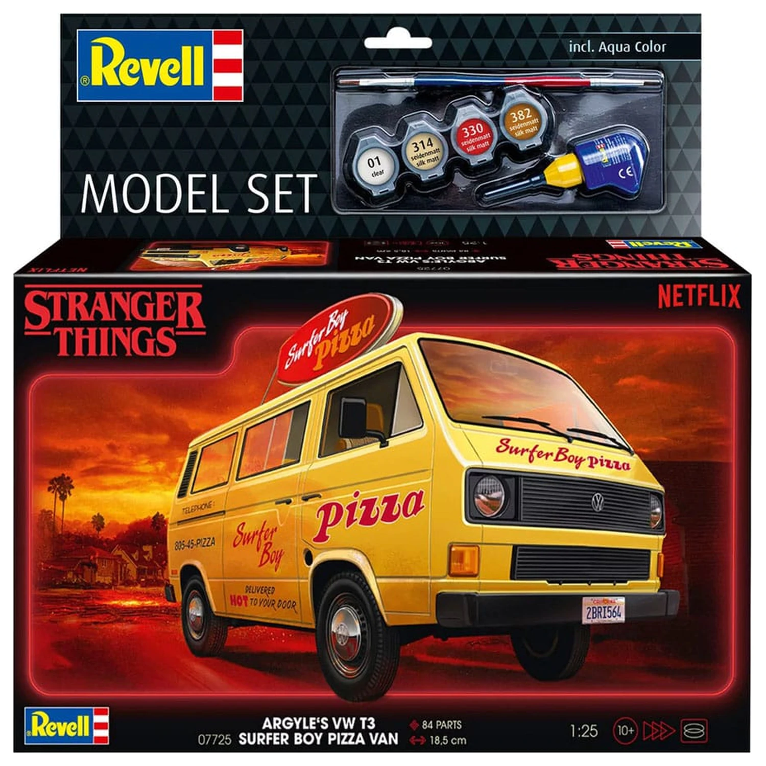 Stranger Things Modellbausatz Set 1/25 VW T3 Bus Surfer Boy (Aqua Color) 19 cm Produktfoto