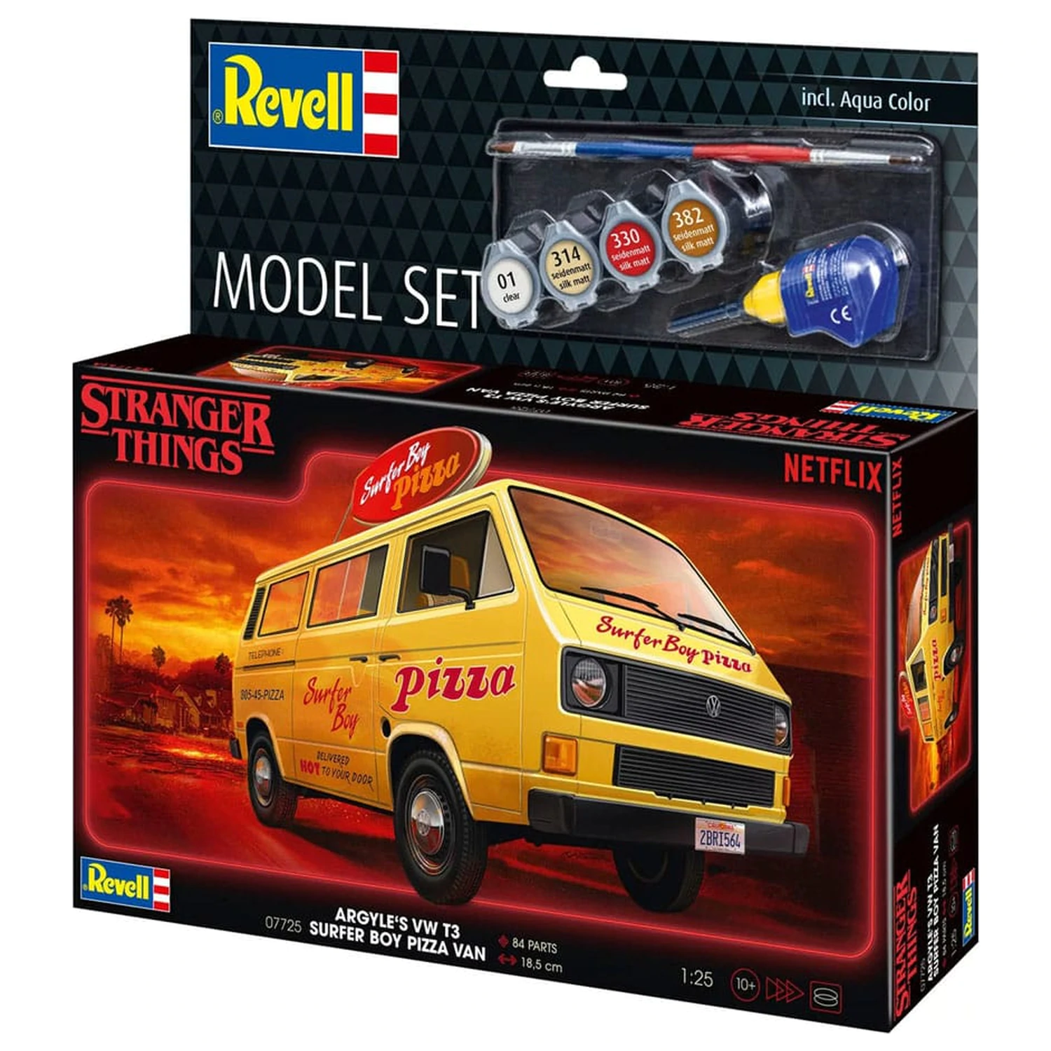 Stranger Things Modellbausatz Set 1/25 VW T3 Bus Surfer Boy (Aqua Color) 19 cm Produktfoto