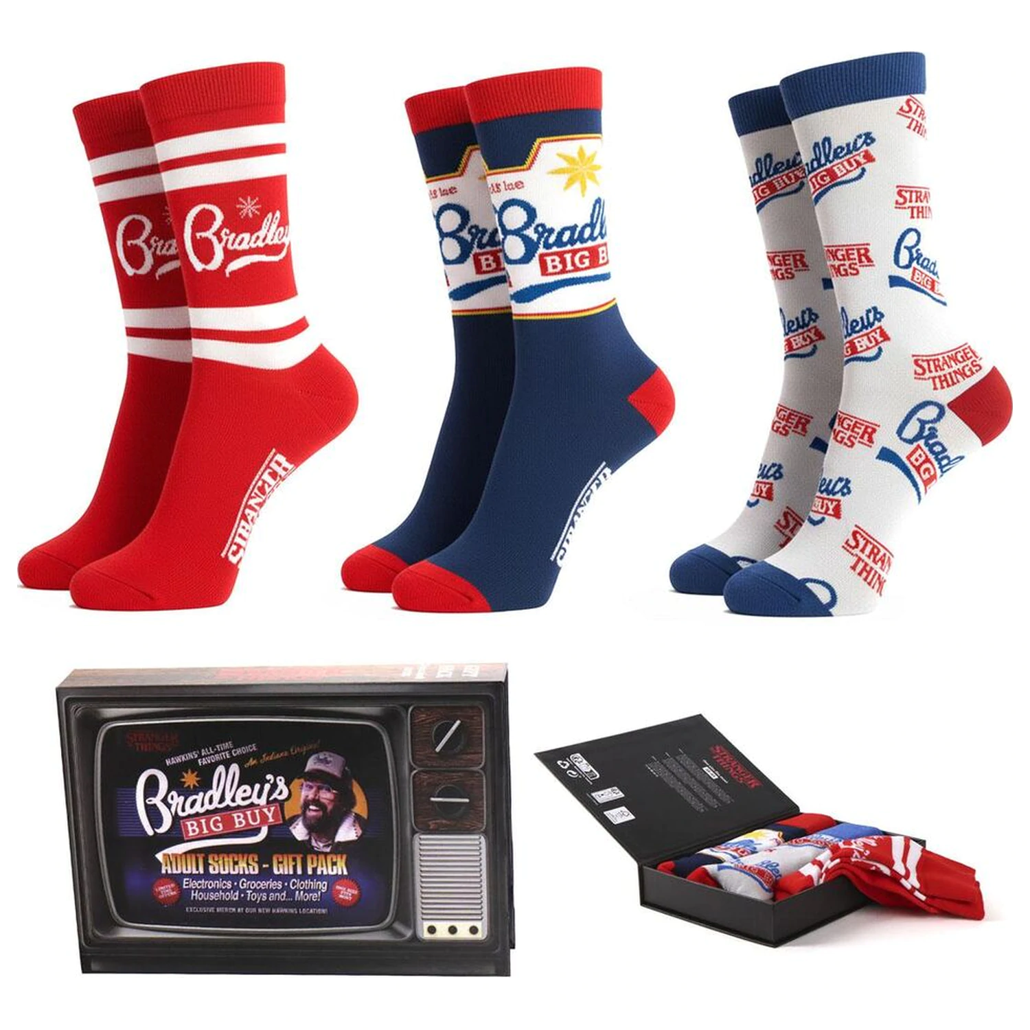 Stranger Things 3er-Pack verschiedene Socken Erwachsene Produktfoto