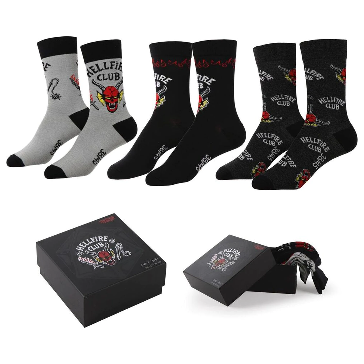 Stranger Things 3er-Pack verschiedene Socken Erwachsene Produktfoto