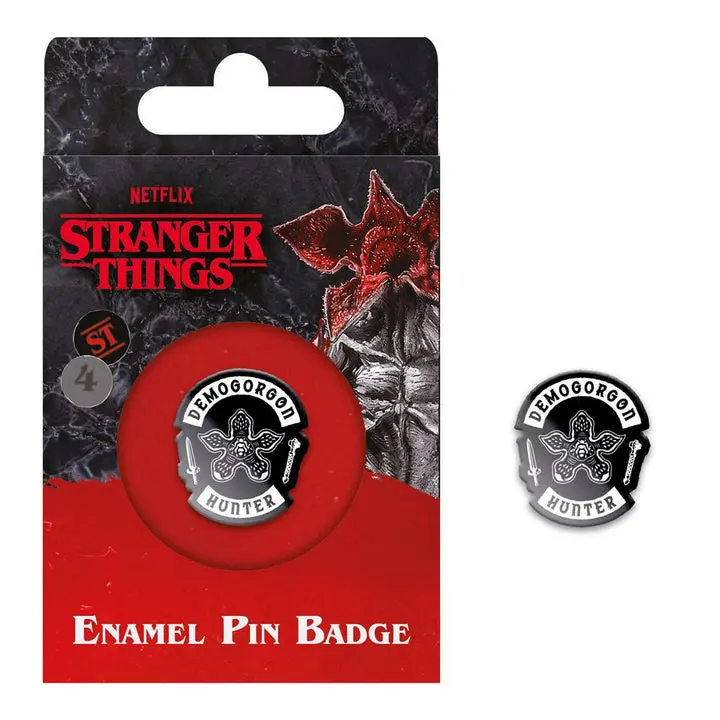 Stranger Things 4 Emaille Ansteck-Button Demogorgon Hunter termékfotó