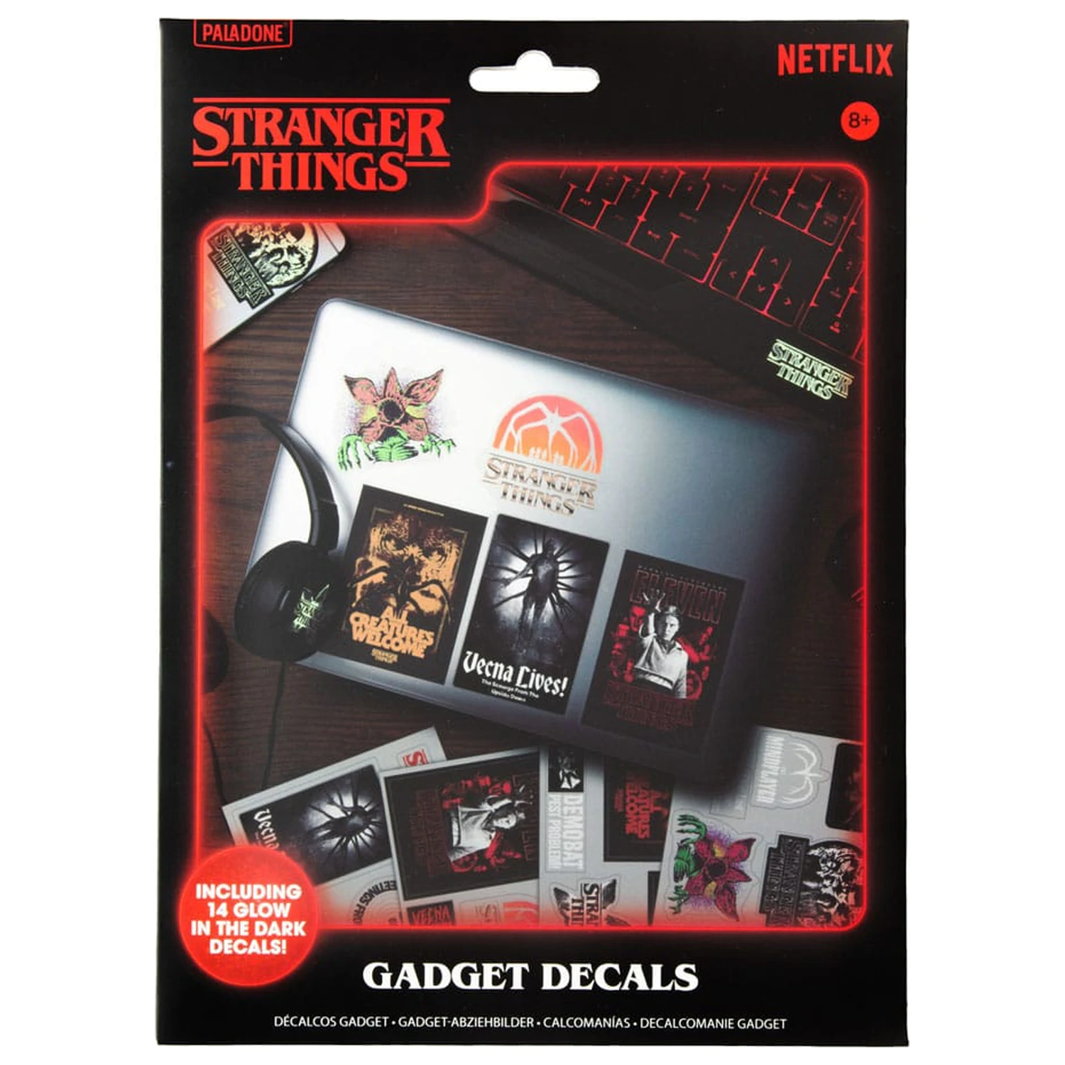 Stranger Things 5 Gadget Aufkleber Glow in the Dark Produktfoto