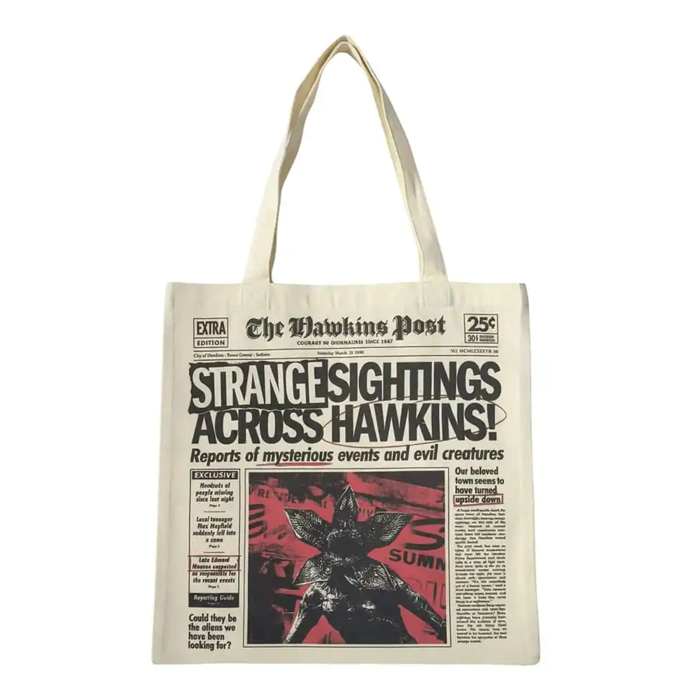 Stranger Things Tragetasche Zeitungsdesign Produktfoto