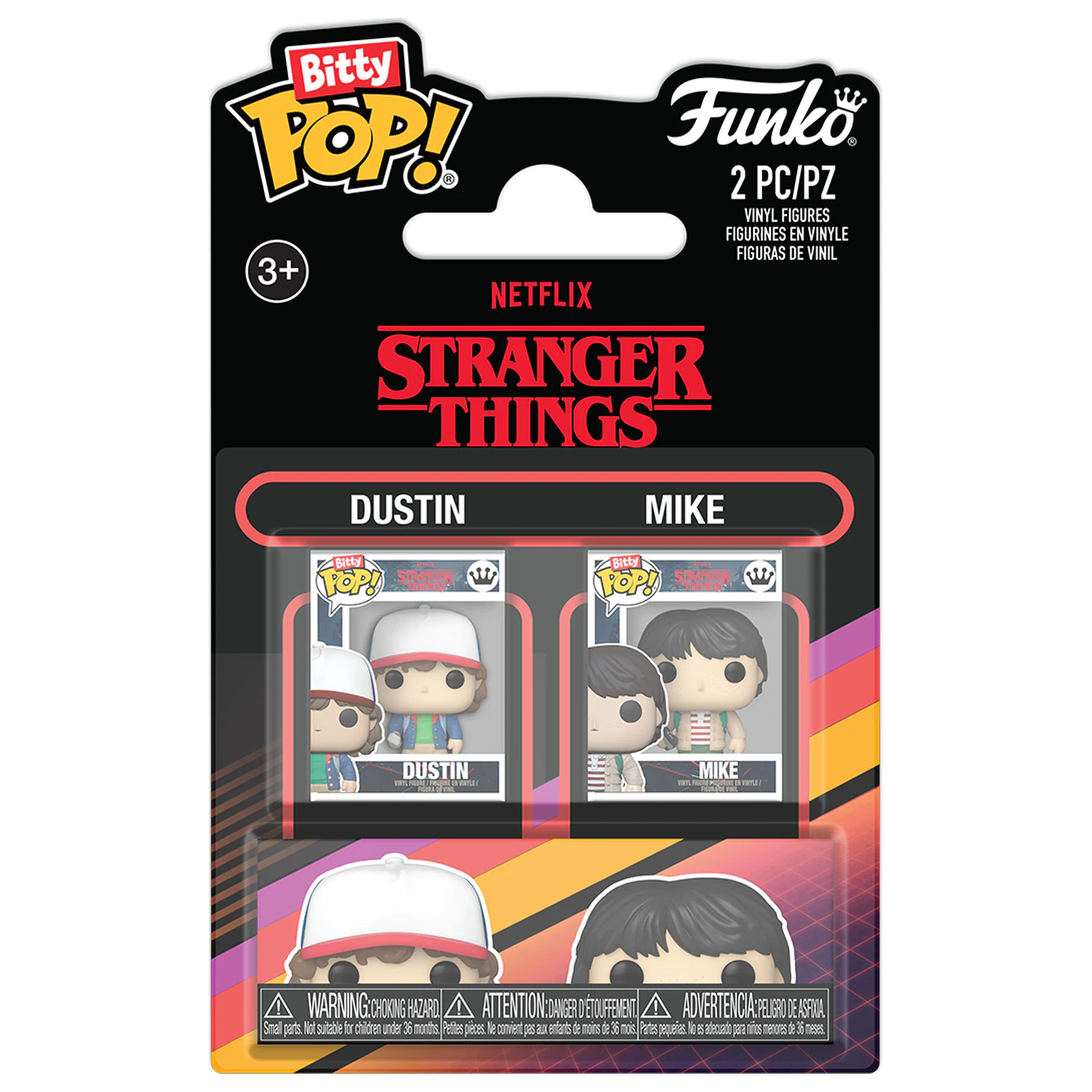 Stranger Things Bitty Funko POP! Vinyl Figur 2er-Pack Dustin & Mike Produktfoto