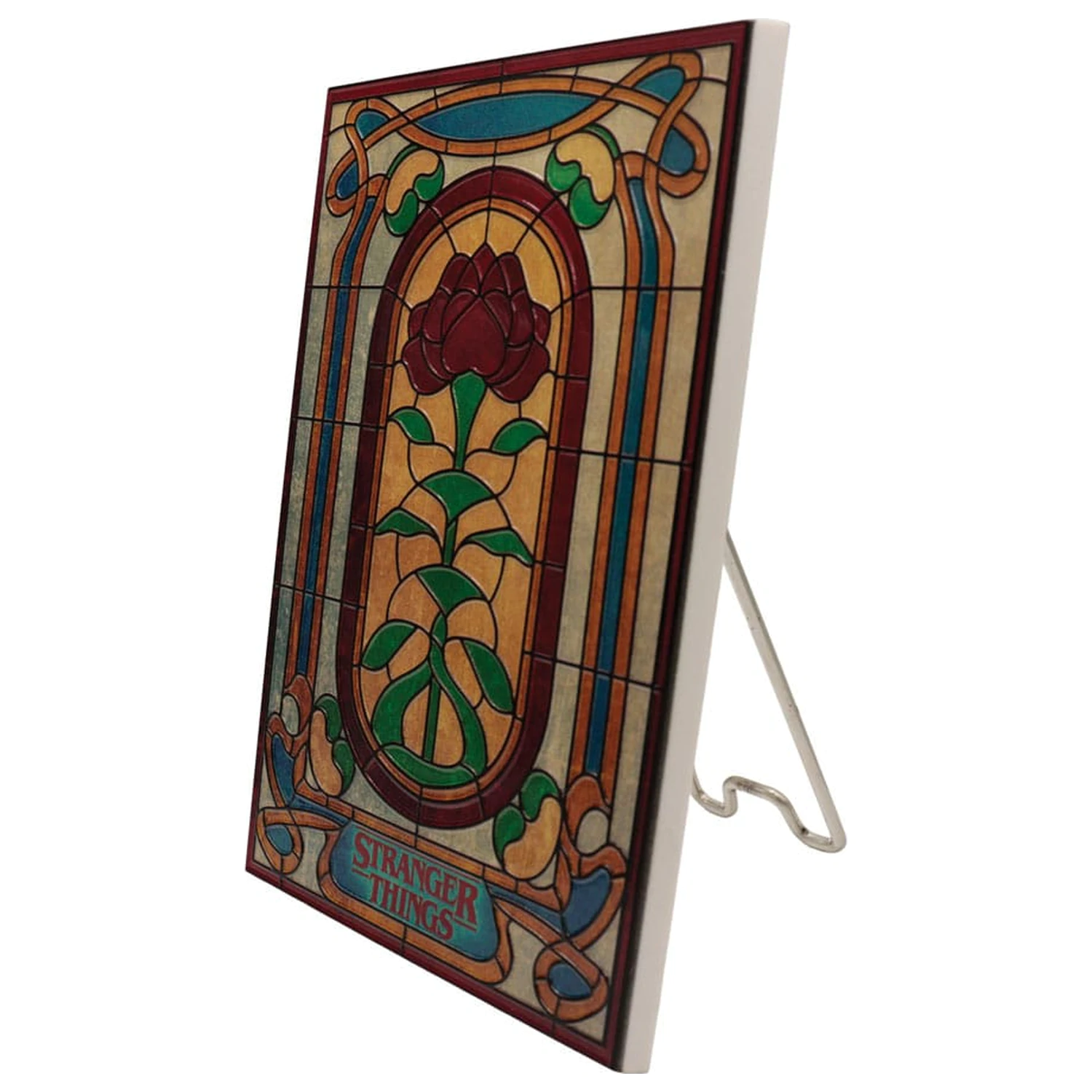 Stranger Things Harz Plakette Creel House Buntglasfenster Produktfoto