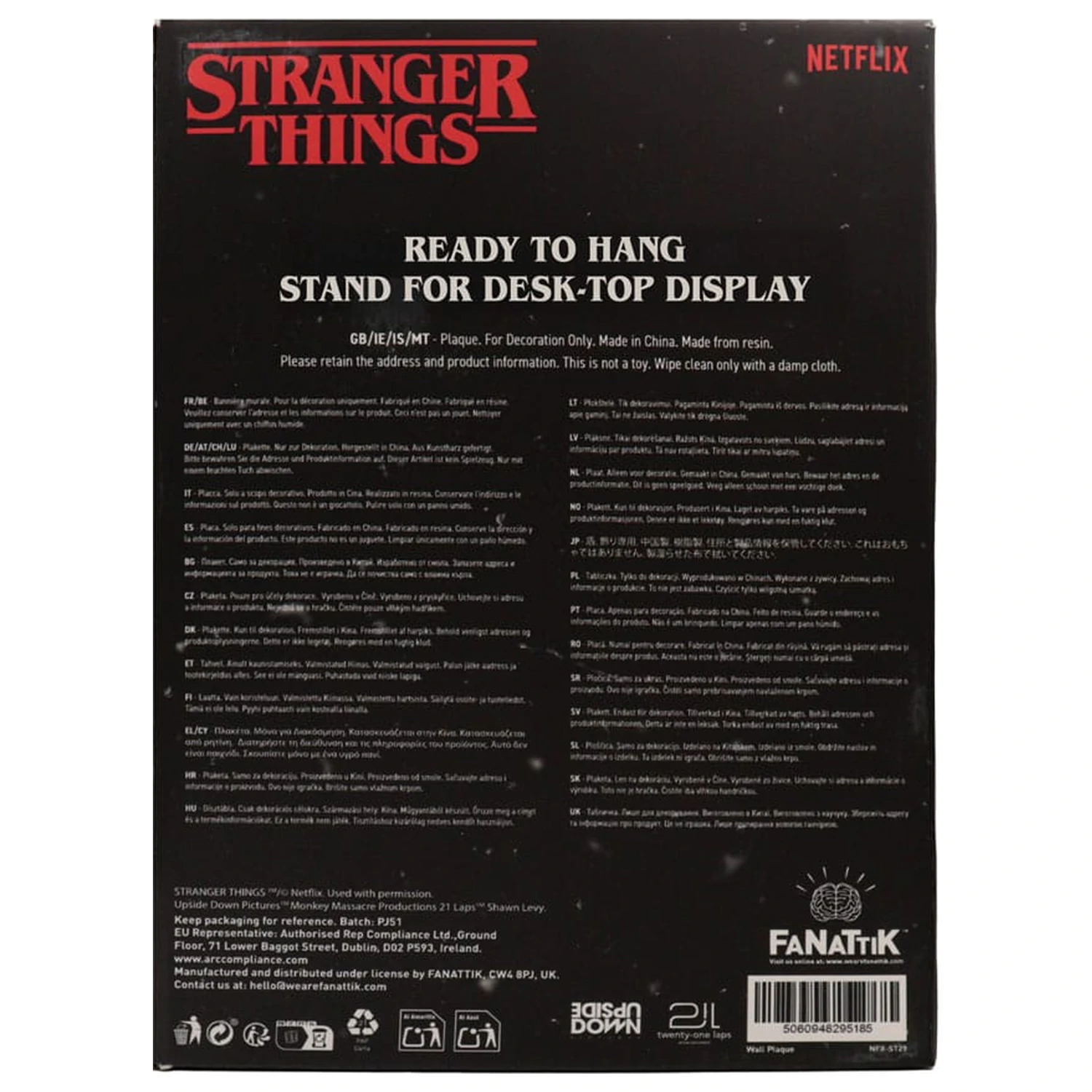 Stranger Things Harz Plakette Creel House Buntglasfenster Produktfoto