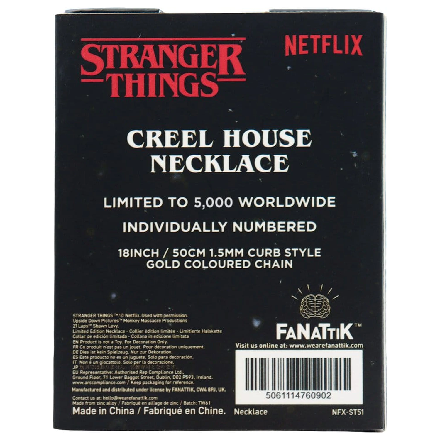 Stranger Things Halskette Creel Haus Fenster Limited Edition 3 x 2 cm Produktfoto