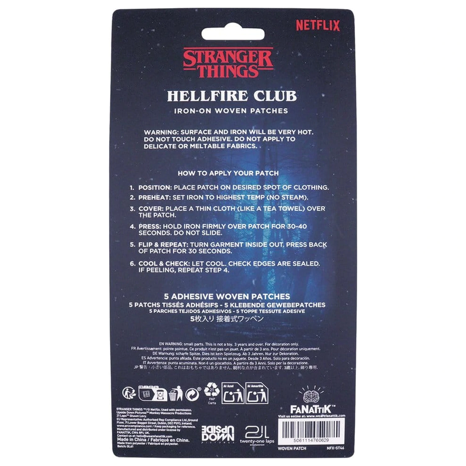 Stranger Things Stoffaufnäher 5er-Pack Produktfoto
