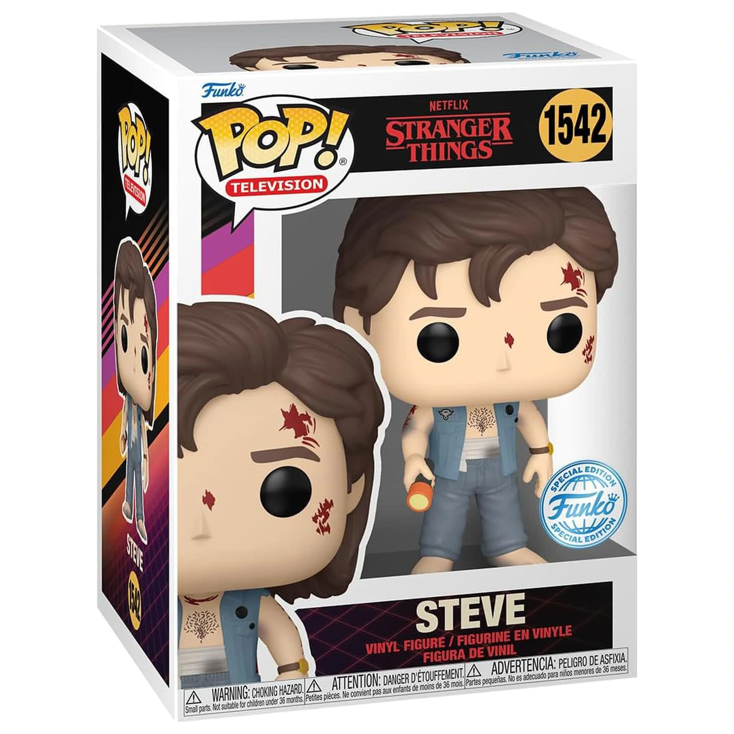 Stranger Things Funko POP! TV Vinyl Figur Battle Damaged Steve Exclusive 9 cm Produktfoto