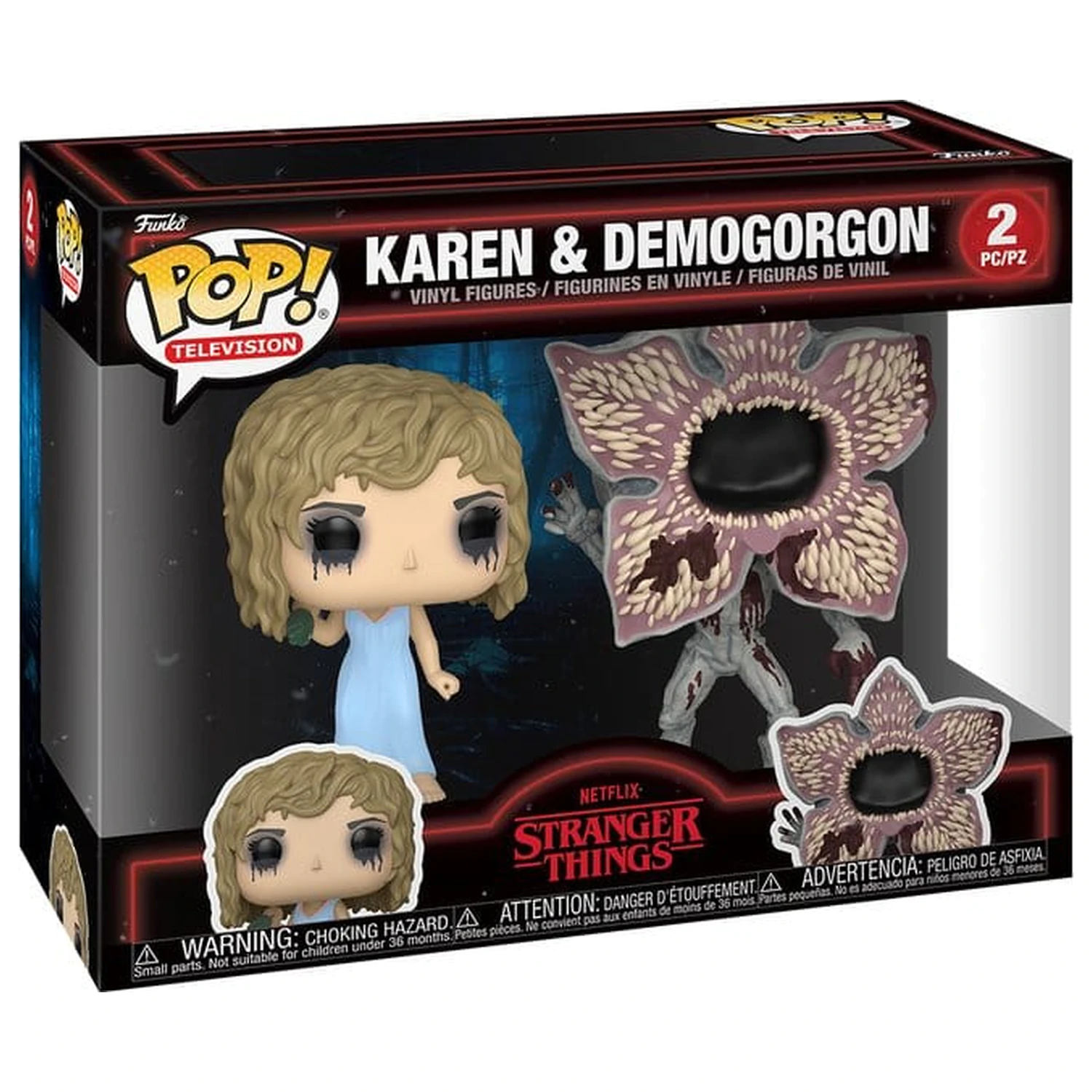 Stranger Things Funko POP! Vinyl Figuren 2er-Pack Karen & Demogorgon Produktfoto