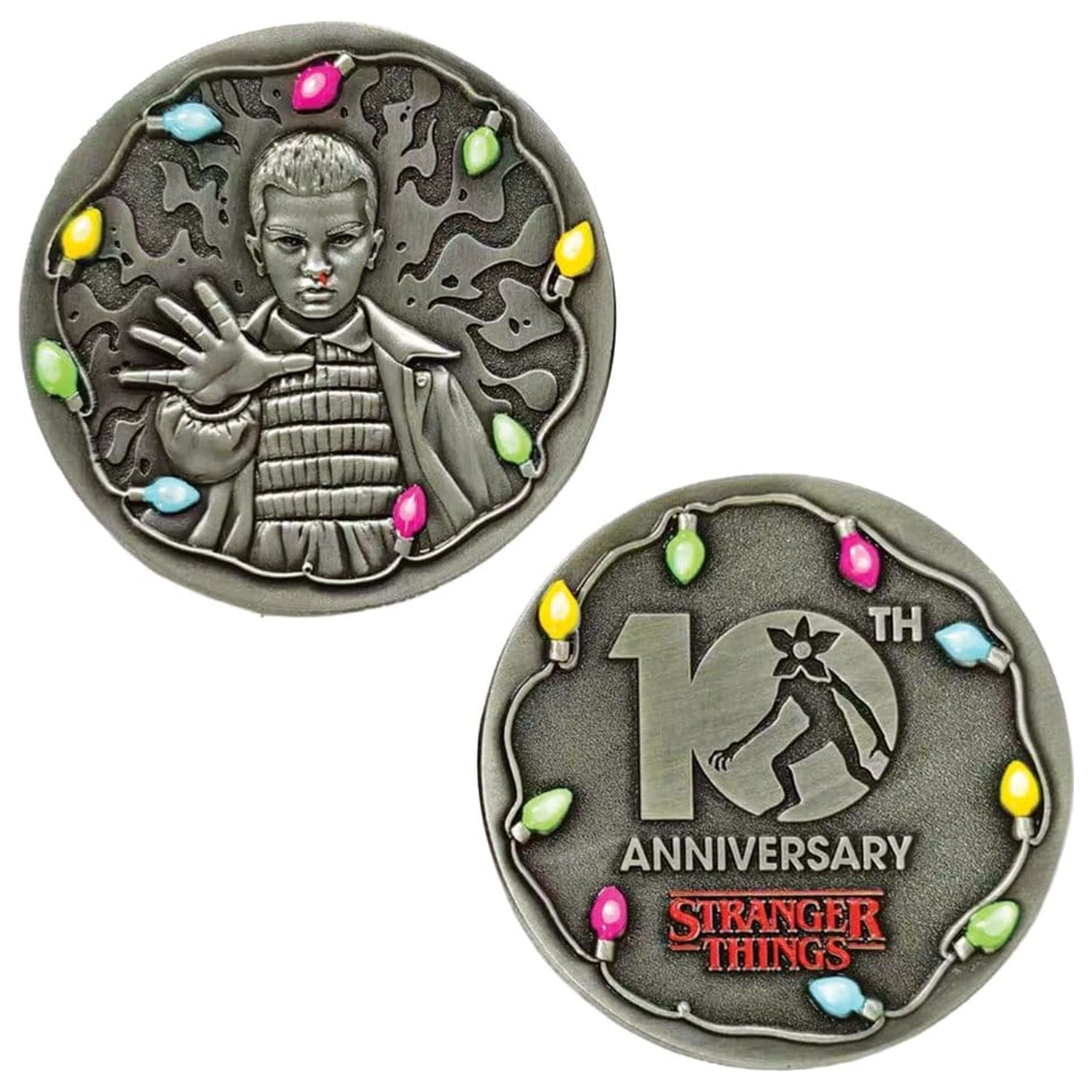 Stranger Things Sammlermünze 10. Jubiläum Eleven Limitierte Auflage Produktfoto
