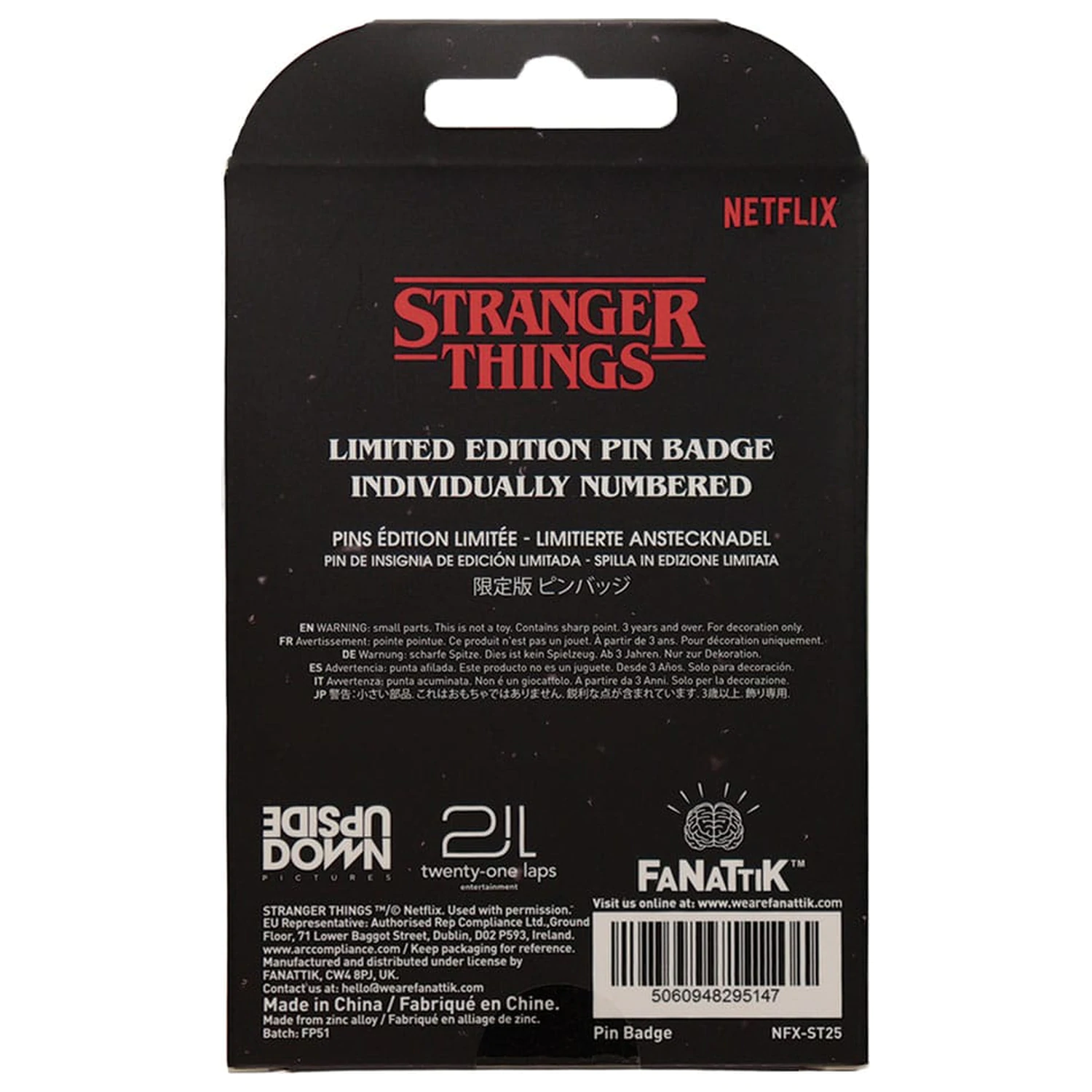 Stranger Things Pin Abzeichen Hellfire Lives Limitierte Auflage Produktfoto