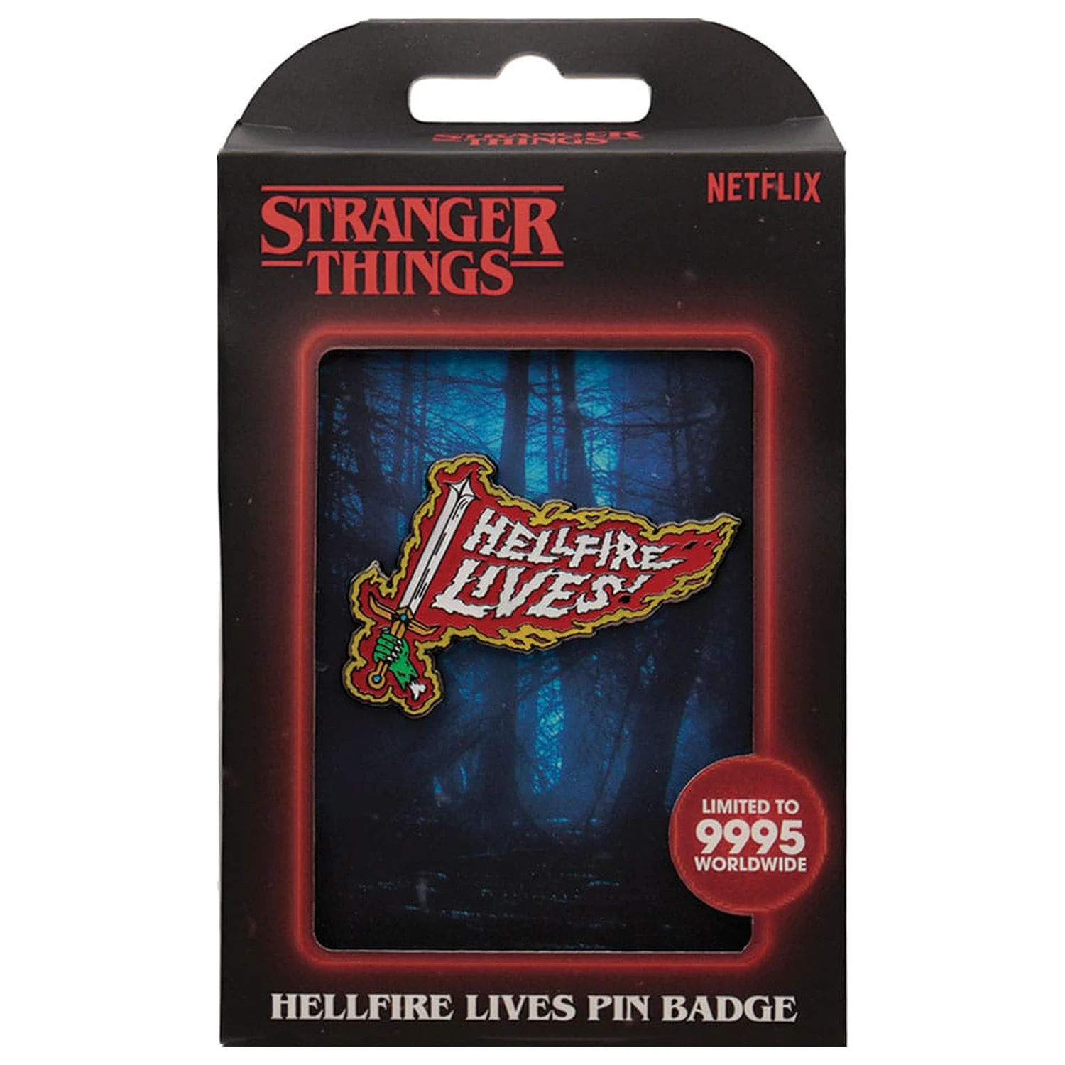 Stranger Things Pin Abzeichen Hellfire Lives Limitierte Auflage Produktfoto
