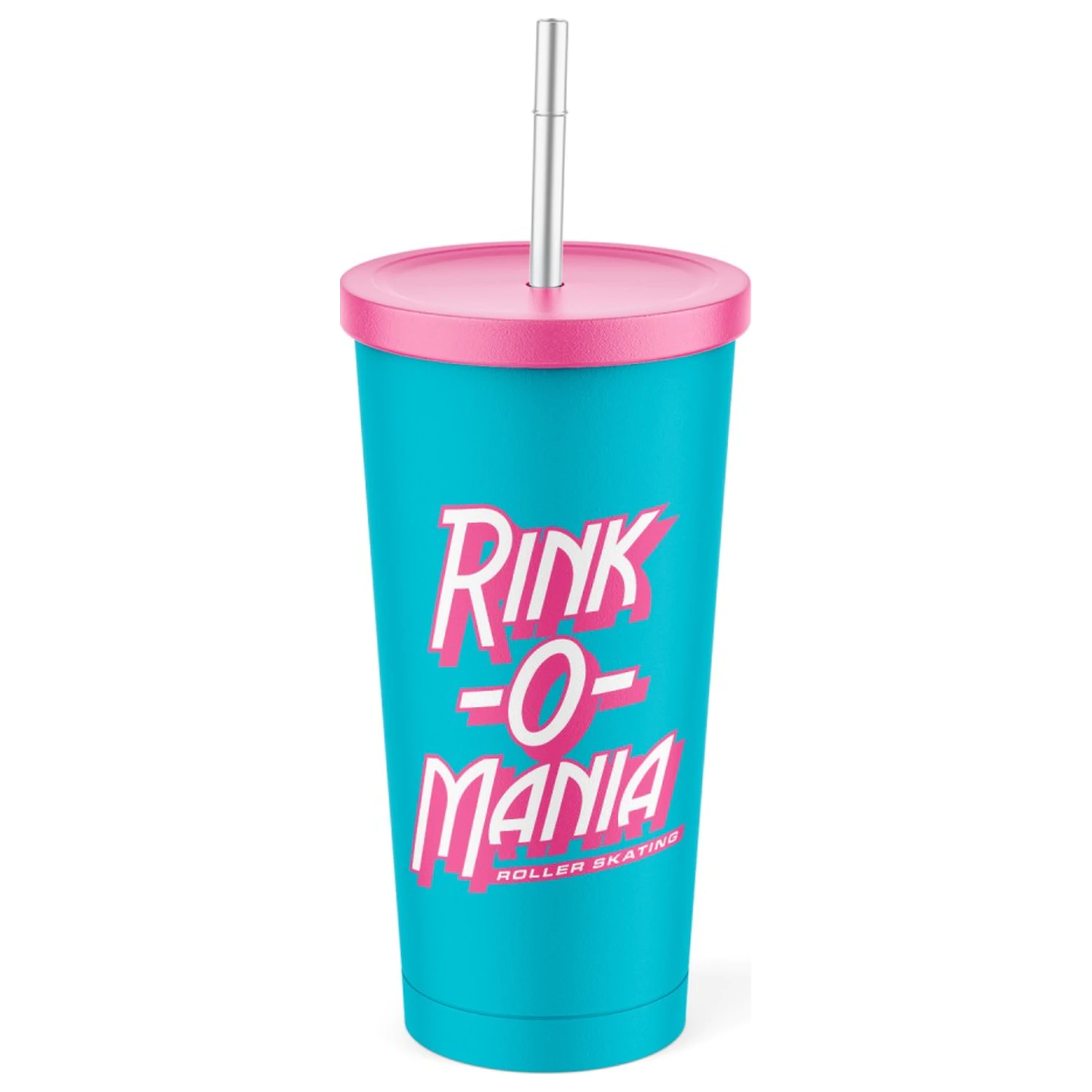 Stranger Things Rink-O-Mania Glas mit Strohhalm 550ml Produktfoto