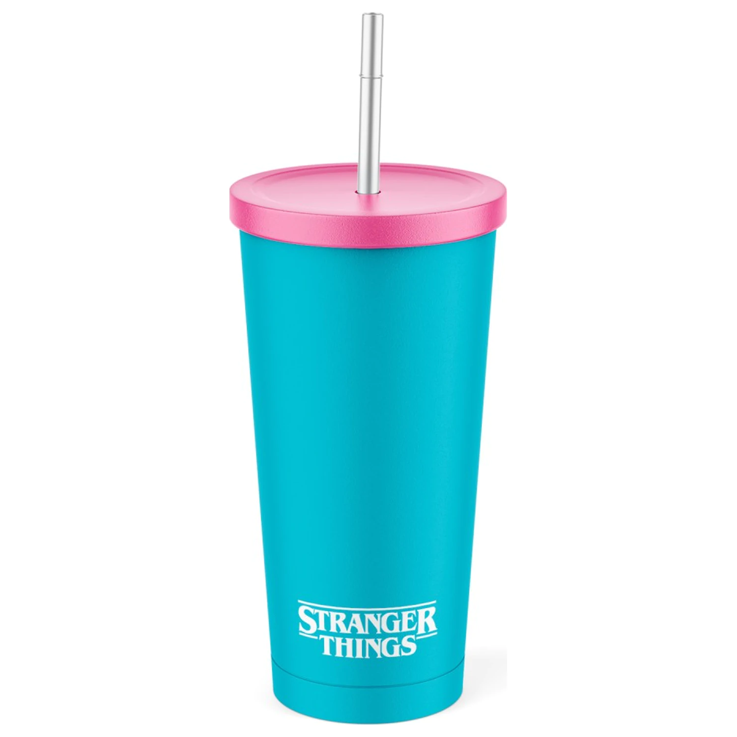 Stranger Things Rink-O-Mania Glas mit Strohhalm 550ml Produktfoto