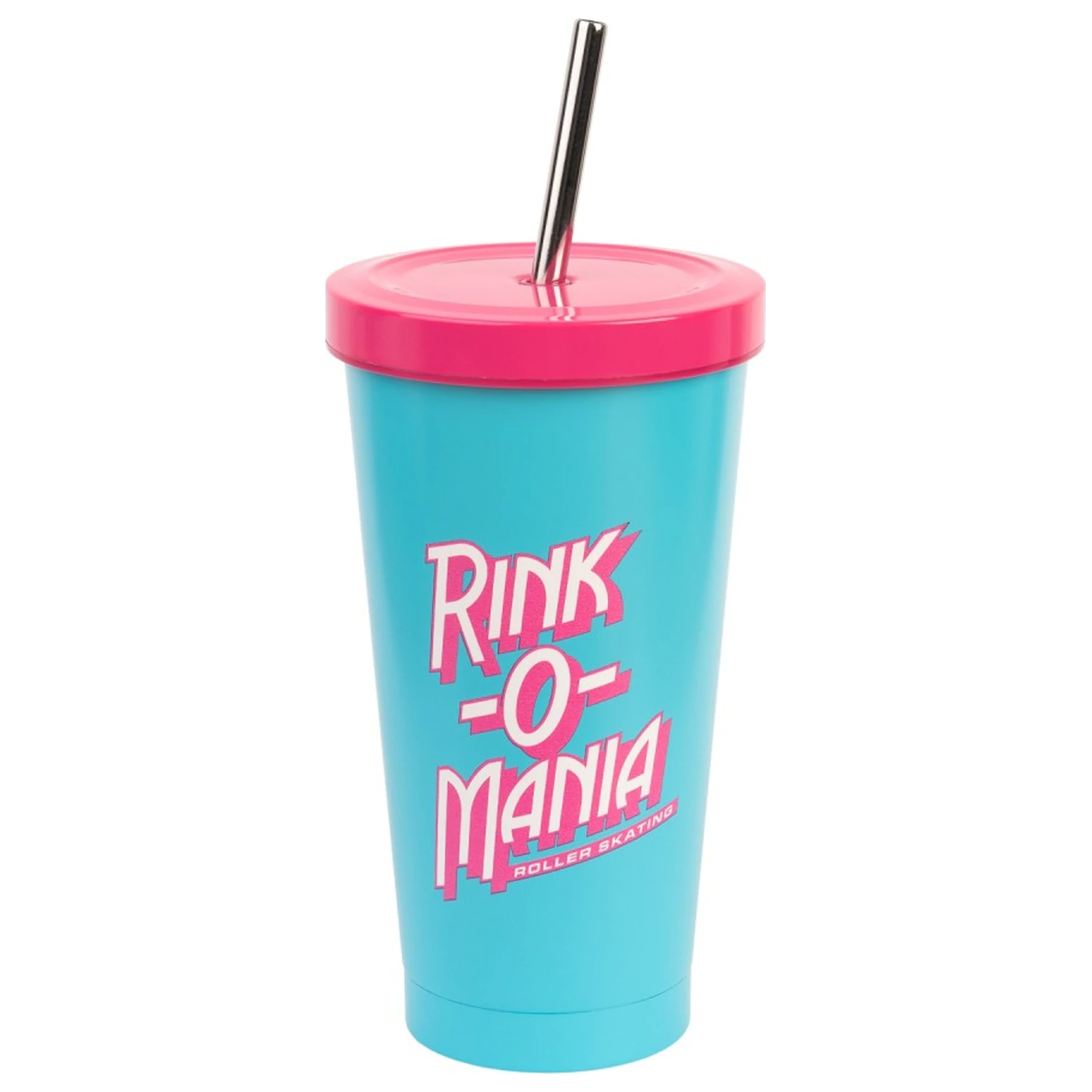 Stranger Things Rink-O-Mania Glas mit Strohhalm 550ml Produktfoto