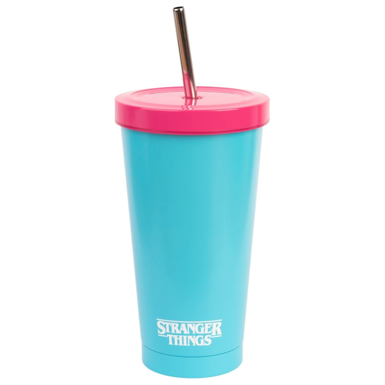 Stranger Things Rink-O-Mania Glas mit Strohhalm 550ml Produktfoto