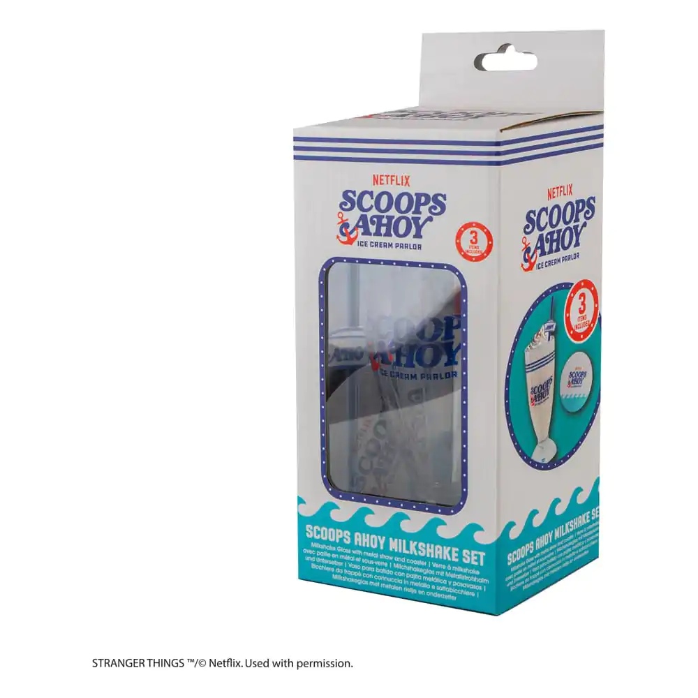 Stranger Things Milchshake Glas Set Scoops Ahoy Produktfoto