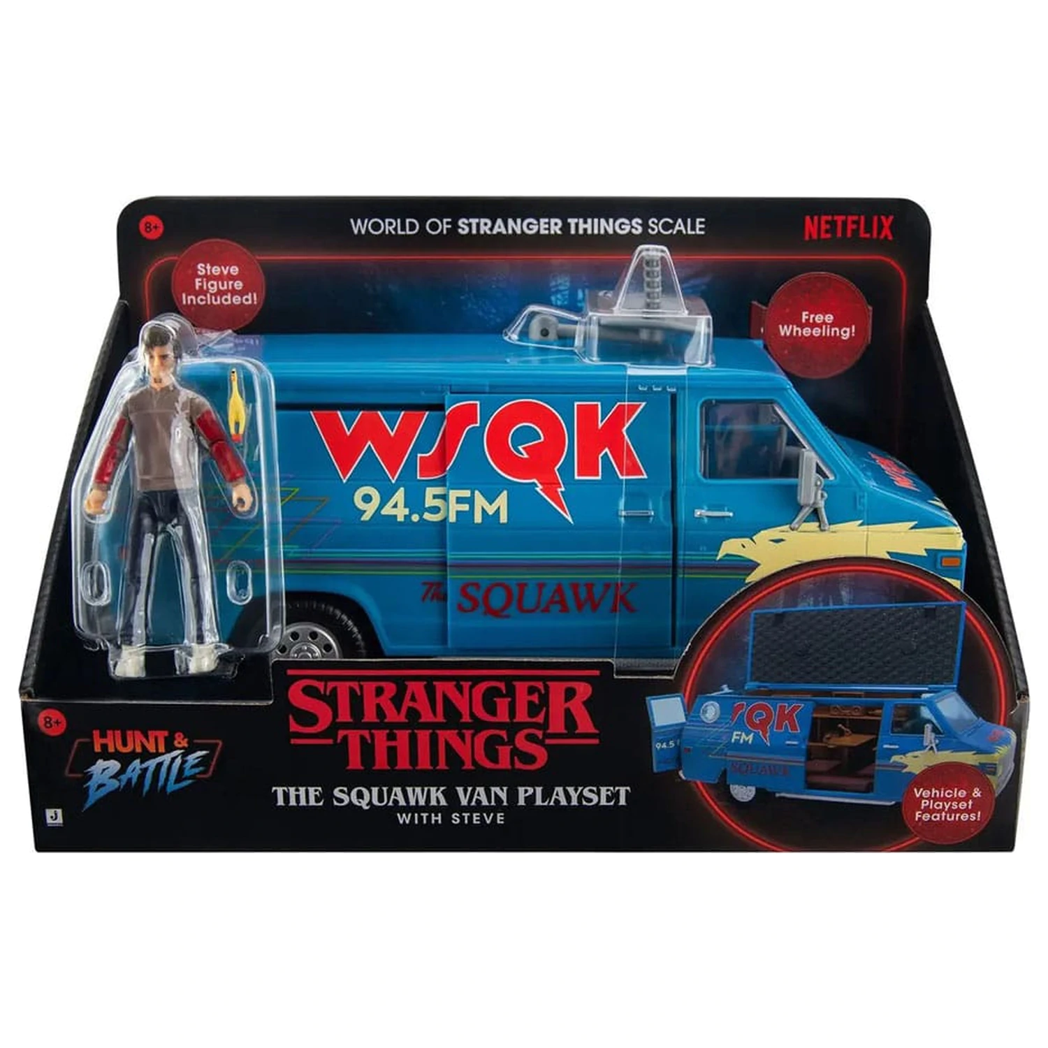 Stranger Things World Of Figur und Fahrzeug The Squawk Van Spielset mit Steve Produktfoto