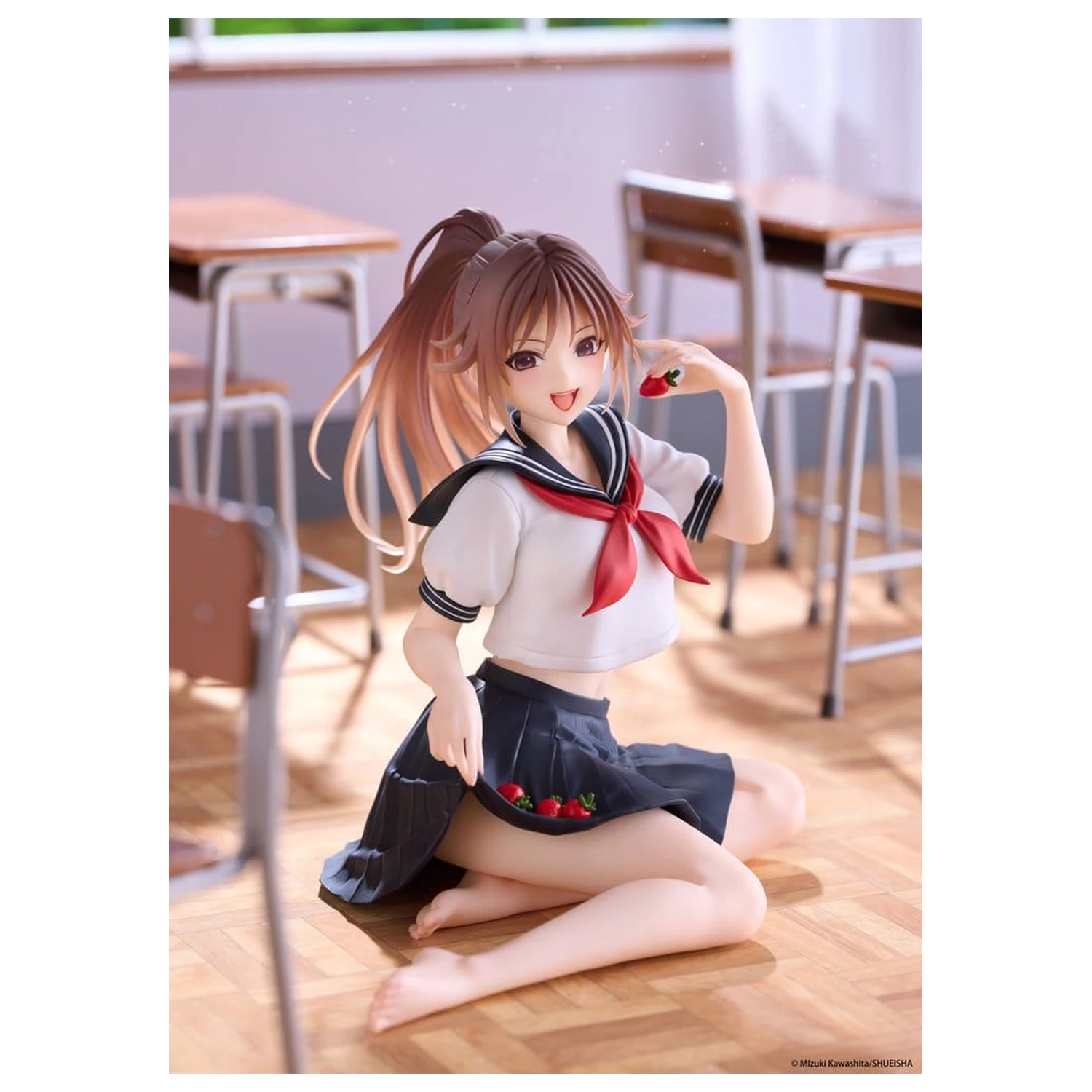Strawberry 100% Desktop Cute PVC Figur Satsuki Kitaoji (School uniform Ver.) 18 Zentimeter Produktfoto
