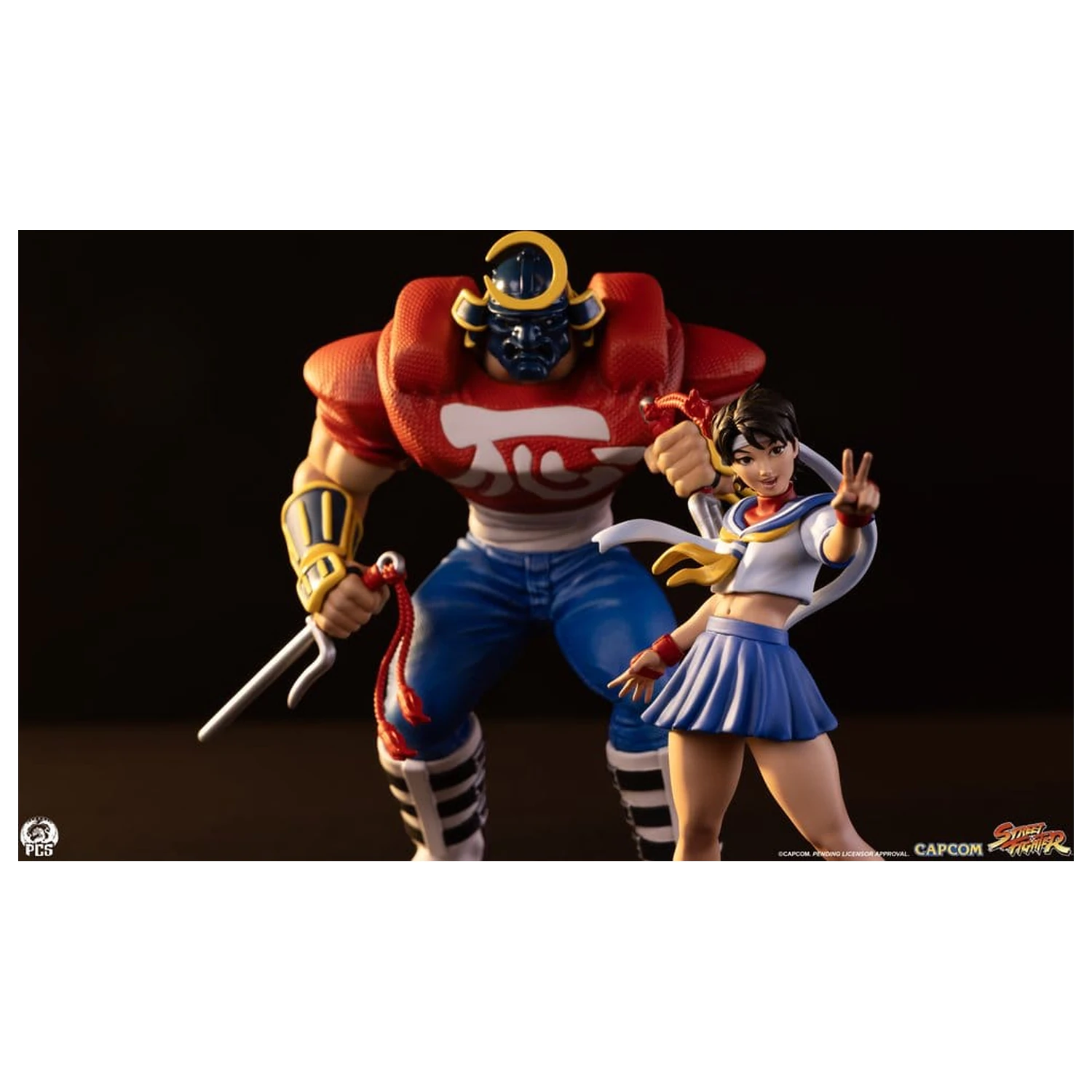 Street Fighter Street Jam Statuen 1/10 Sakura & Sodom 22 Zentimeter Produktfoto