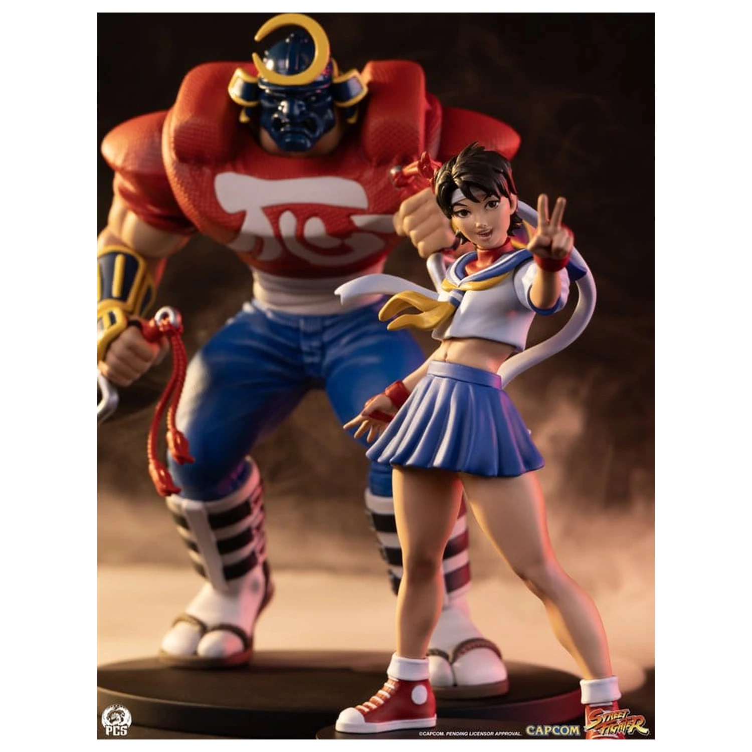Street Fighter Street Jam Statuen 1/10 Sakura & Sodom 22 Zentimeter Produktfoto