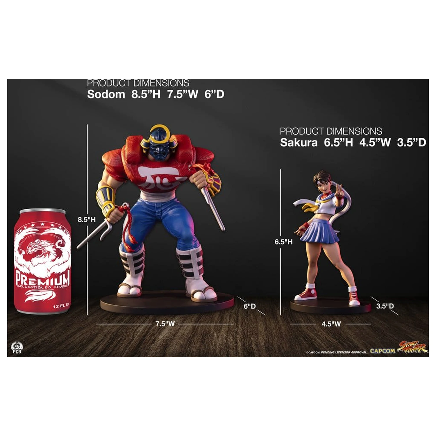 Street Fighter Street Jam Statuen 1/10 Sakura & Sodom 22 Zentimeter Produktfoto